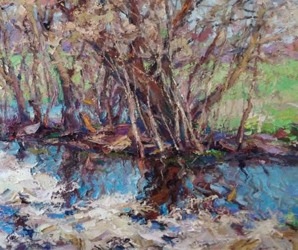 Oil painting spring day