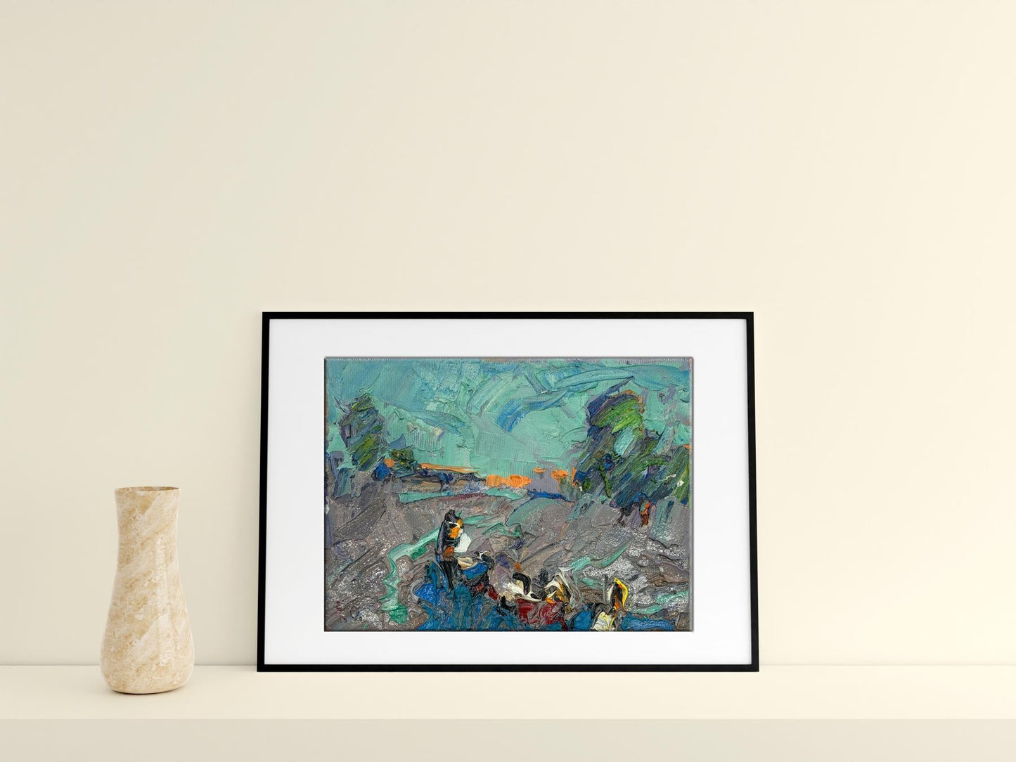 Oil painting Evening road