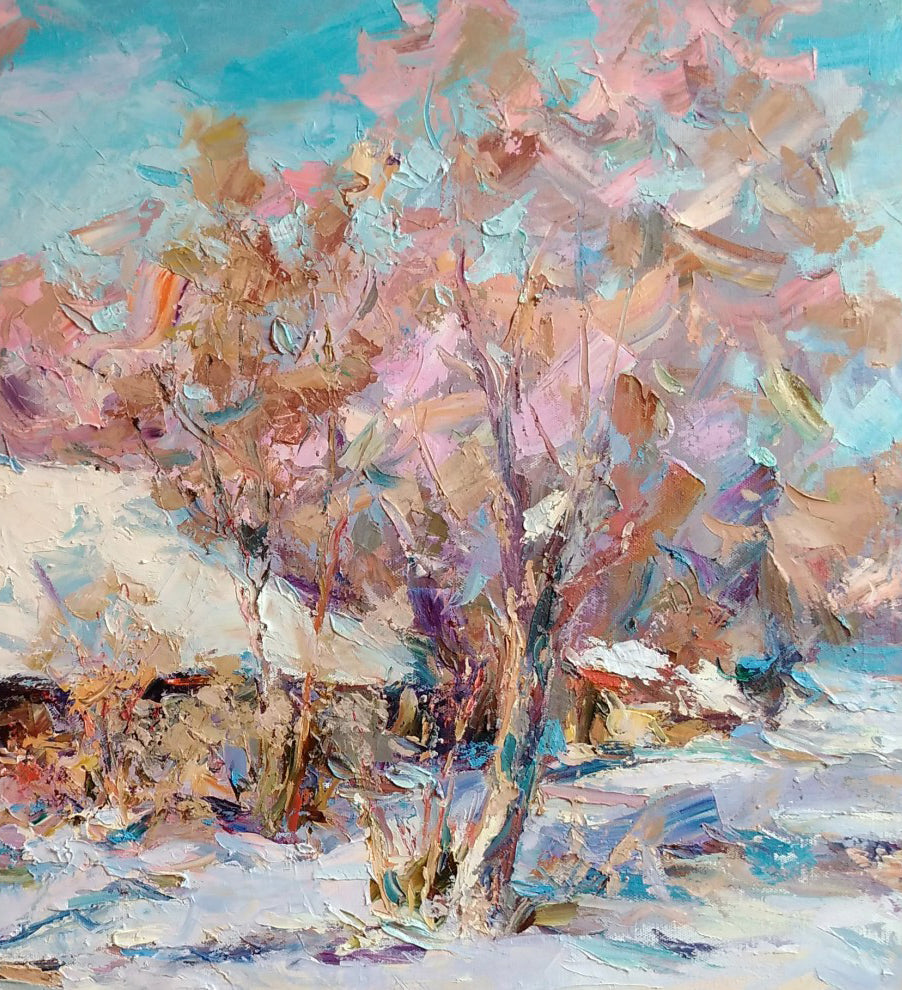 Oil painting sunny morning