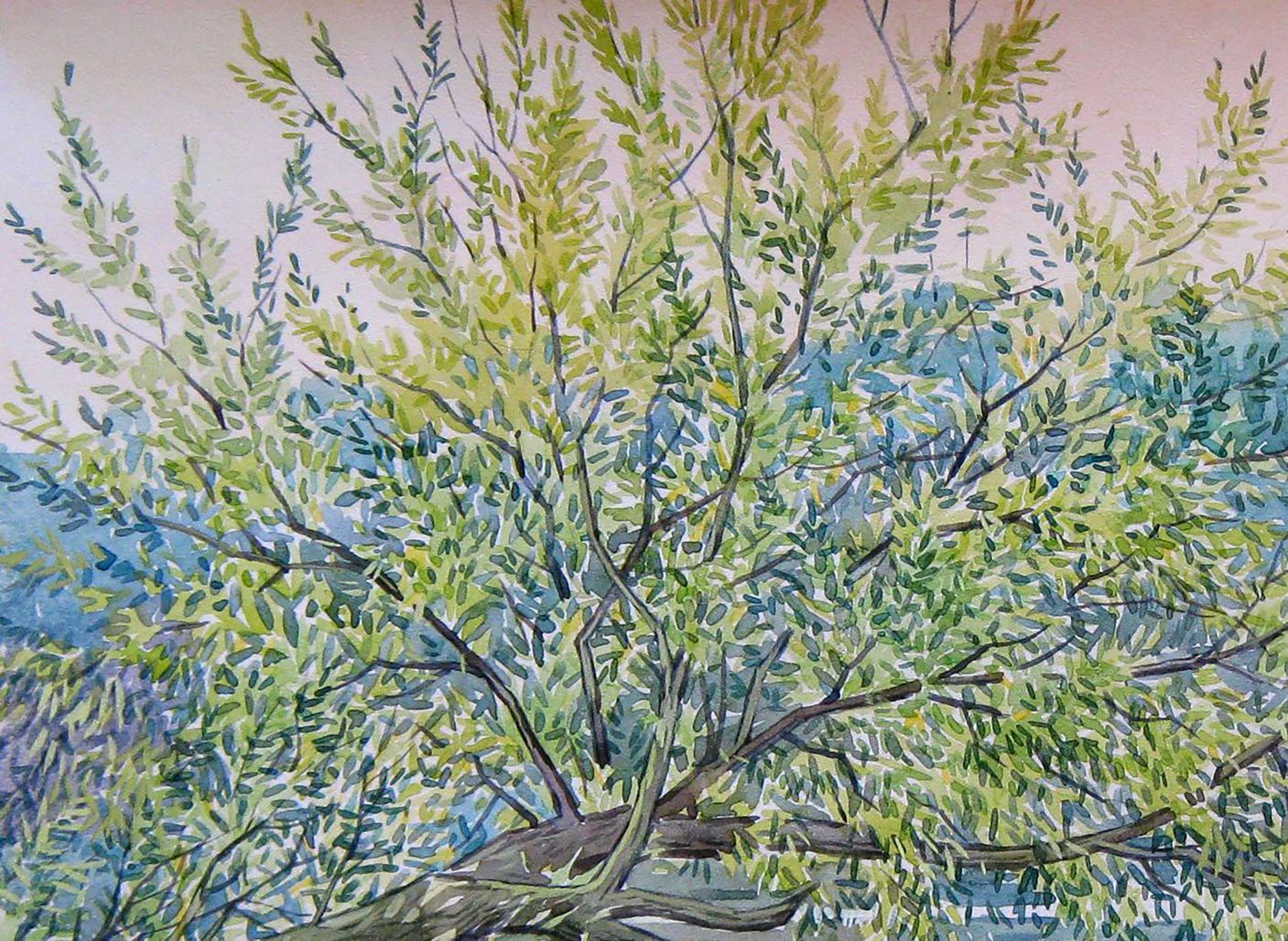 Watercolor painting Nature Landscape Savenets Valery