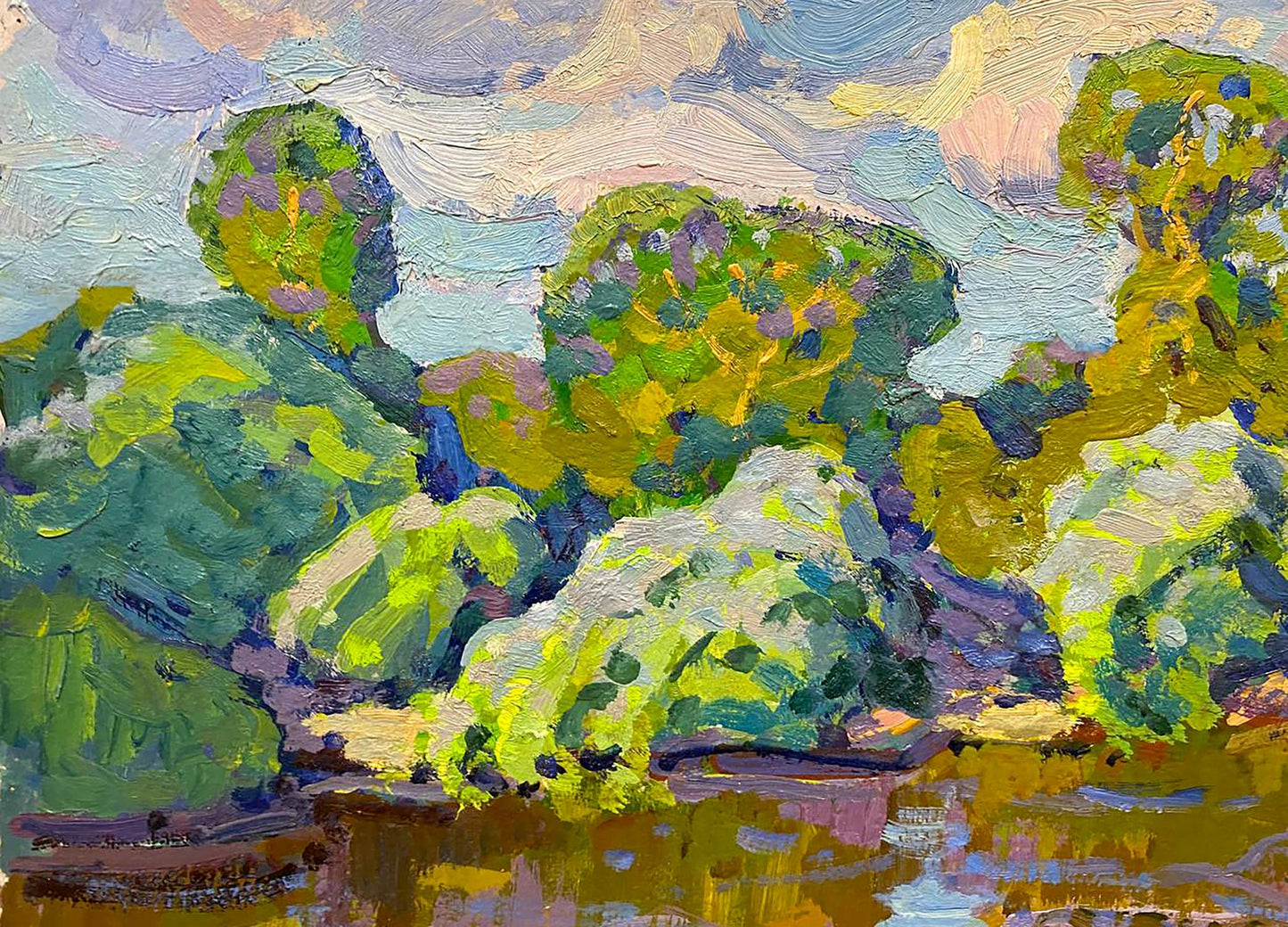 Oil painting Summer day Ruban Grigory Savelyevich