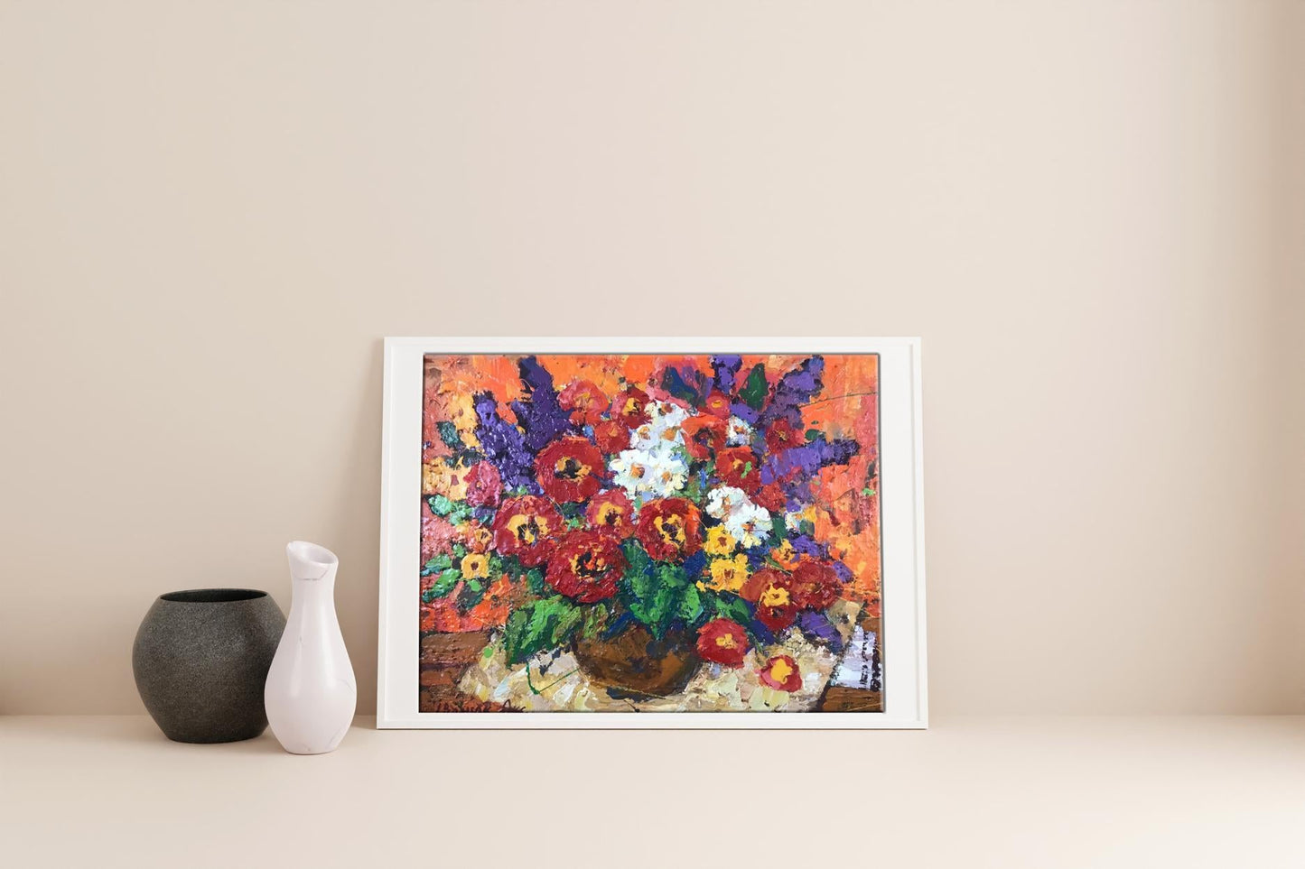 Oil painting poppies