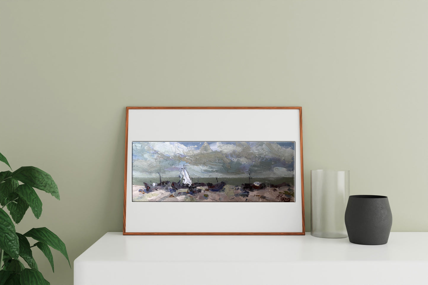 Oil painting Fisherman's Beach
