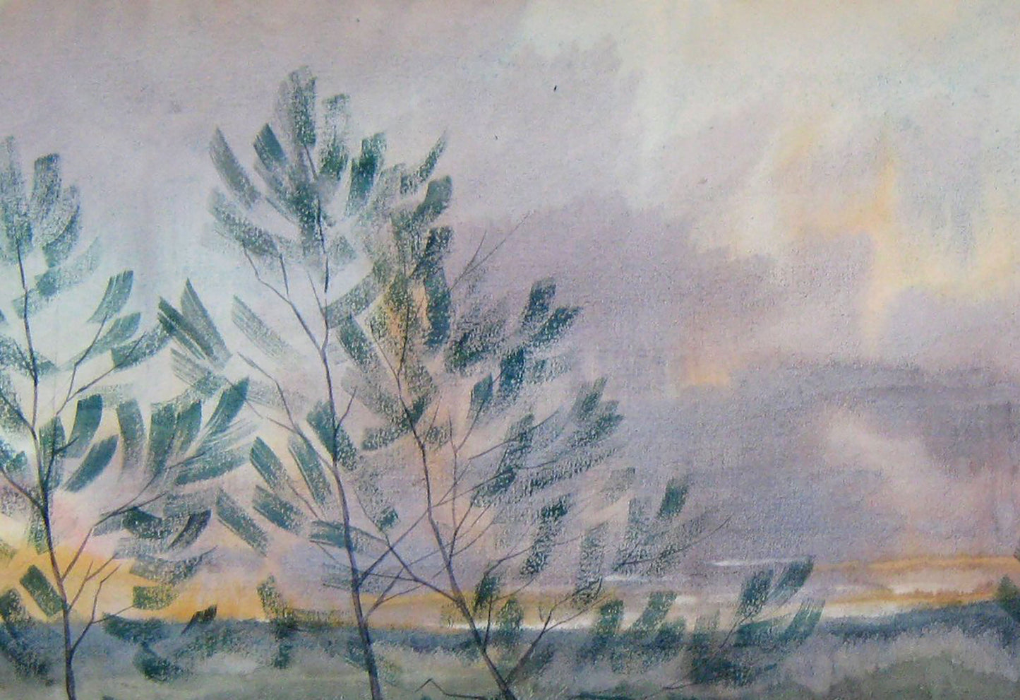 Watercolor painting Nature Landscape Savenets Valery