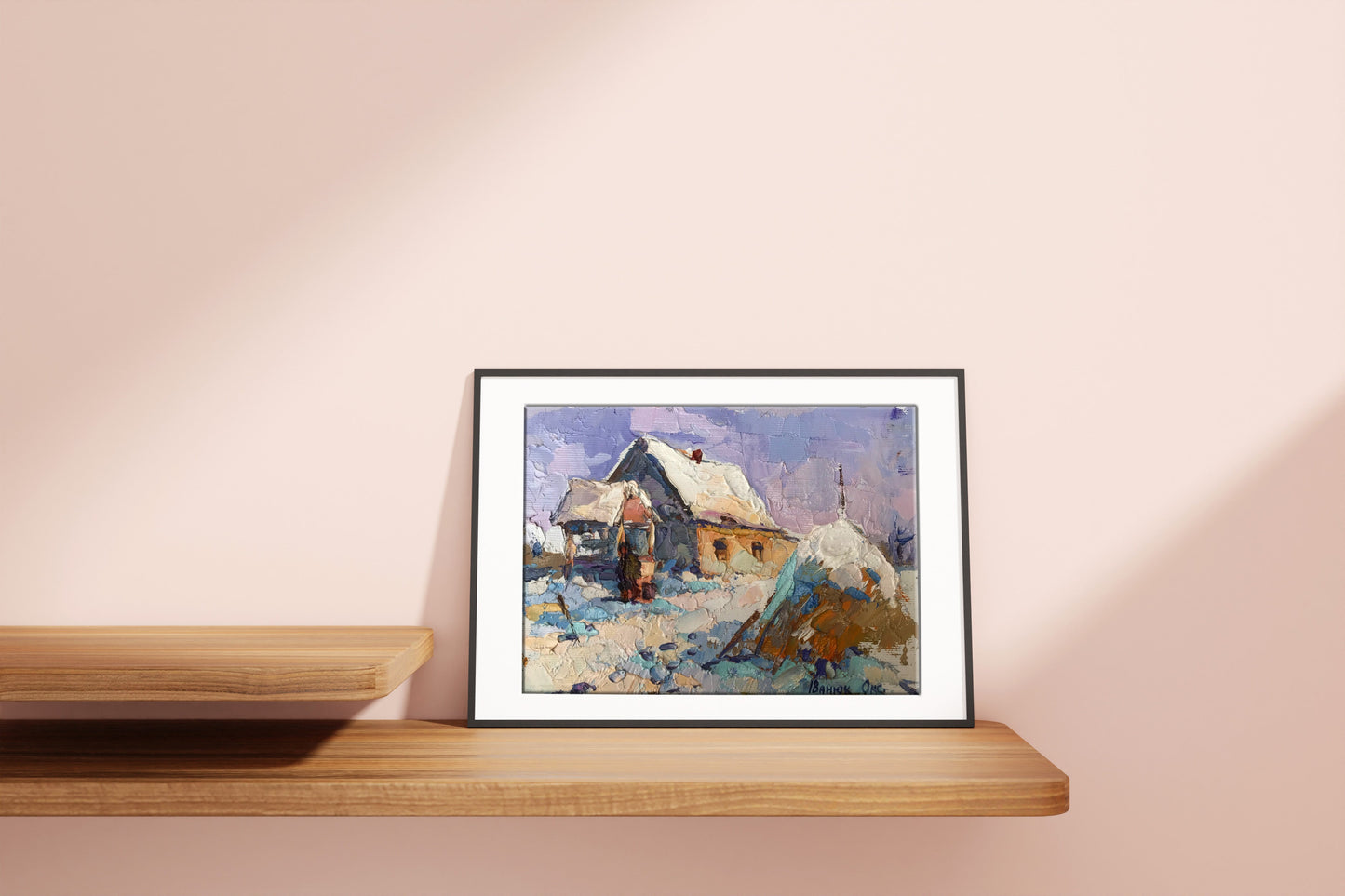 Oil painting Winter day