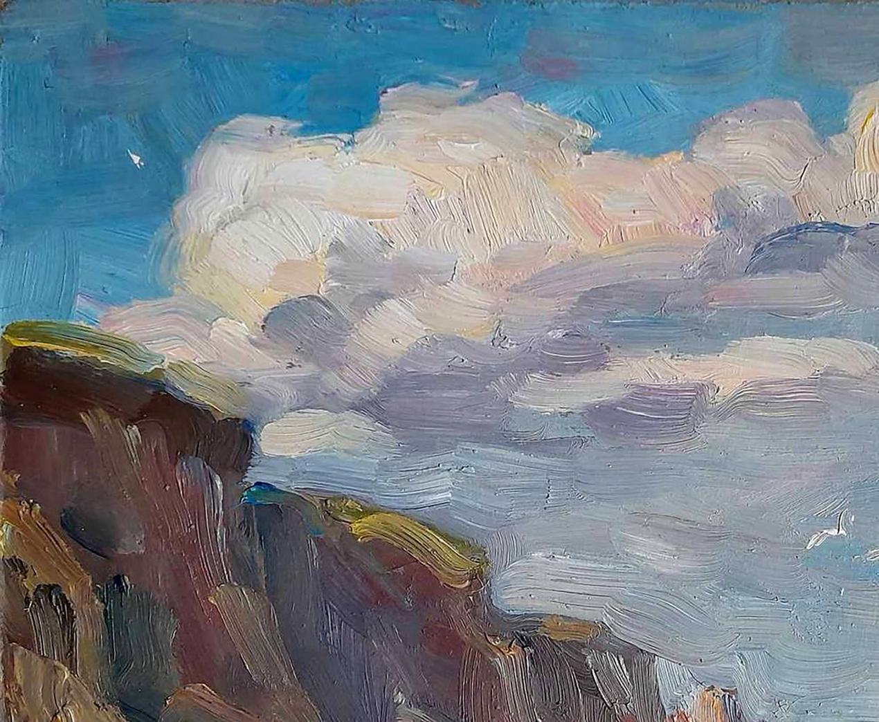 Oil painting Rocky Sea coast Kovalenko Ivan Mikhailovich