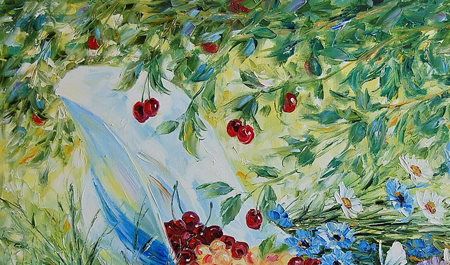 Oil painting Summer Flowers still life