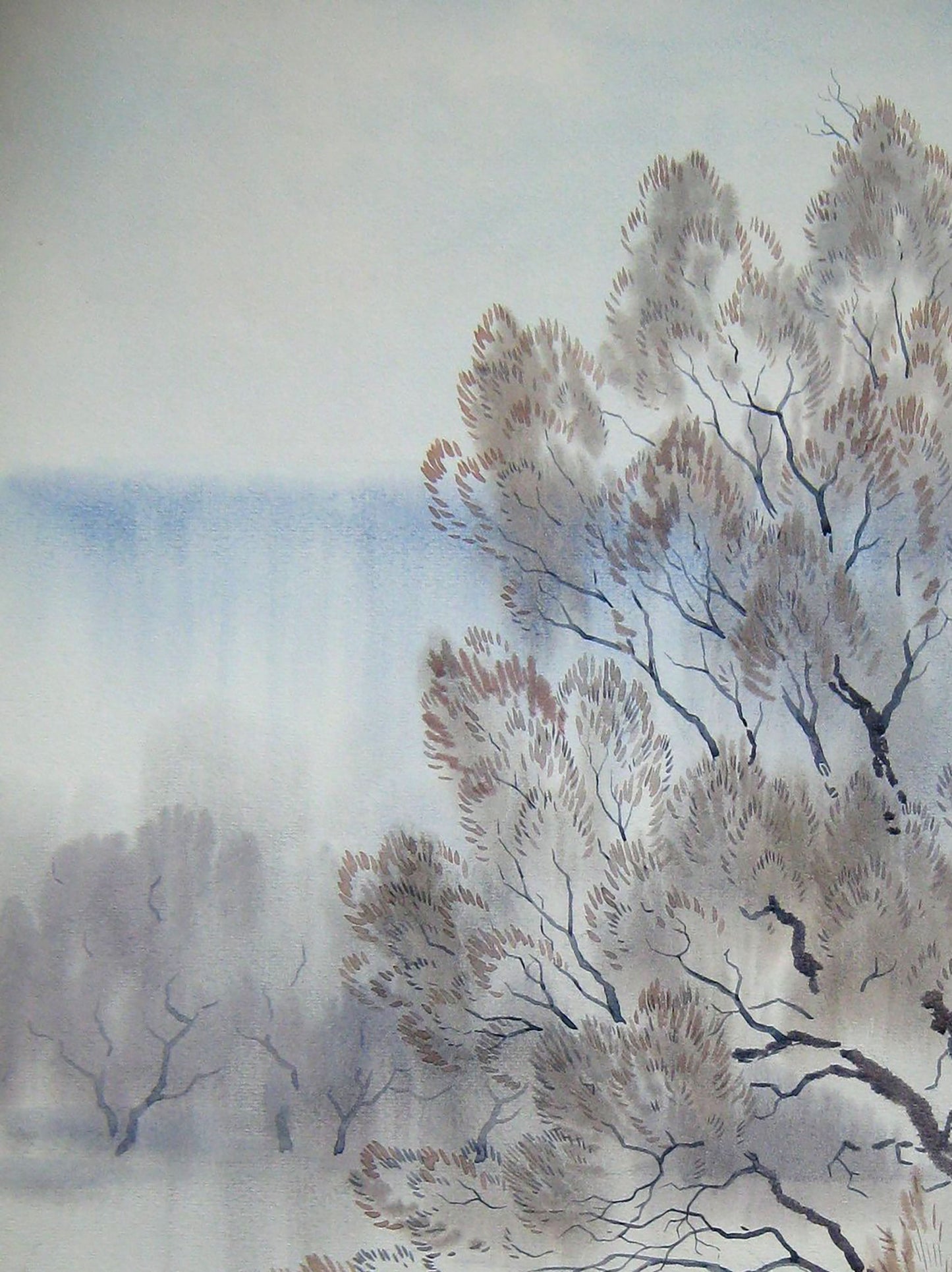 Valery Savenets' winter-themed watercolor painting