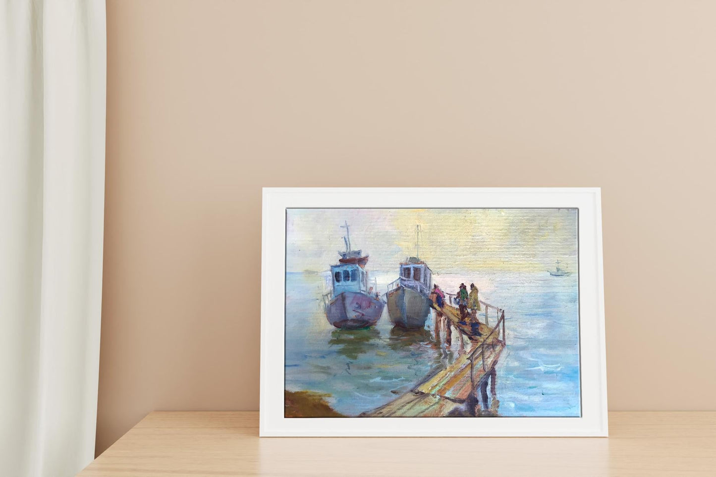 Oil painting On the pier Myshurovsky Victor