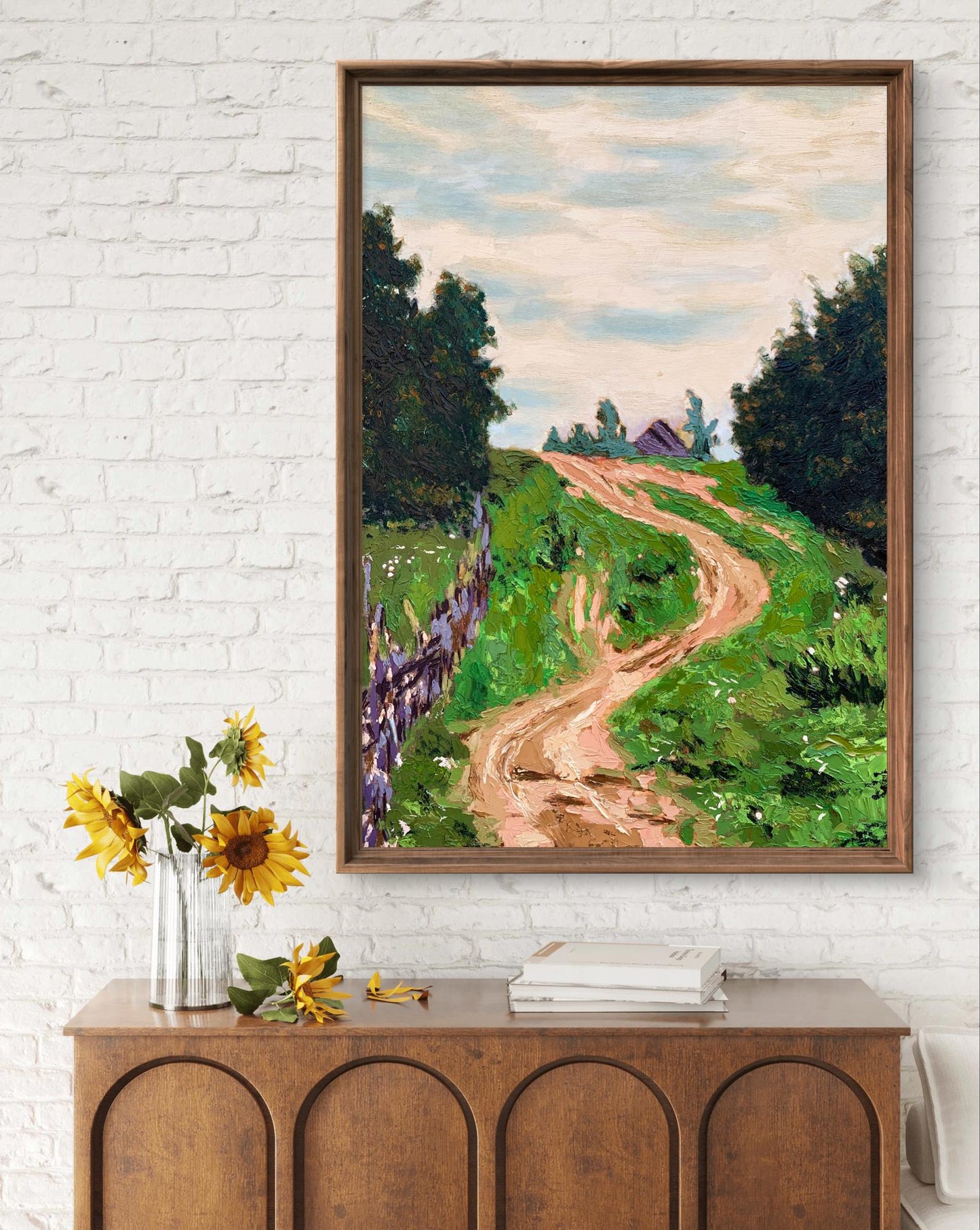 Oil painting The road to the village Oleksandr Gukalov