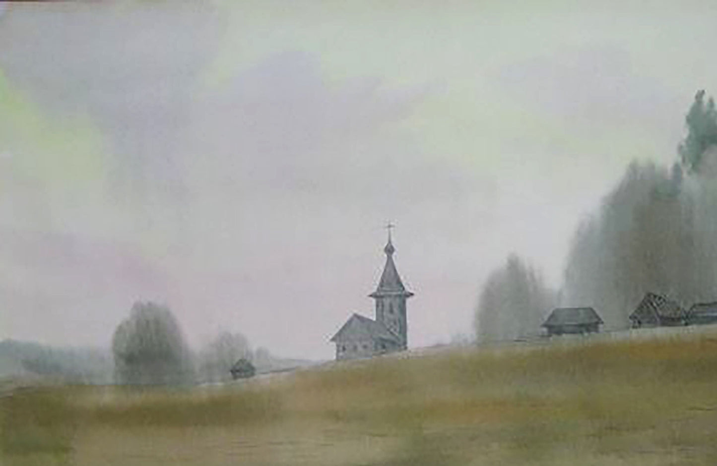 Watercolor painting Nature Landscape Savenets Valery