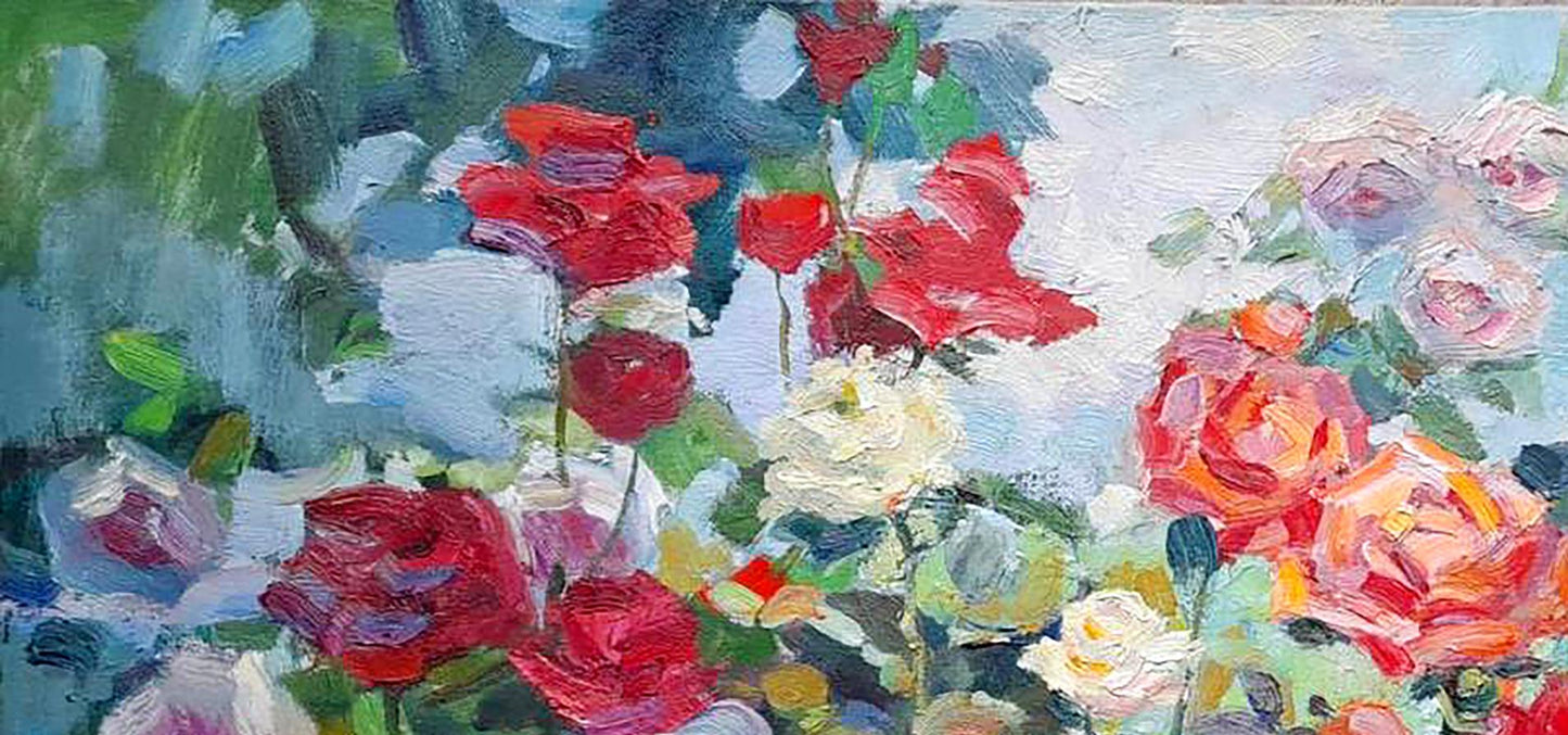 Oil painting Roses Flowers Kovalenko Ivan Mikhailovich