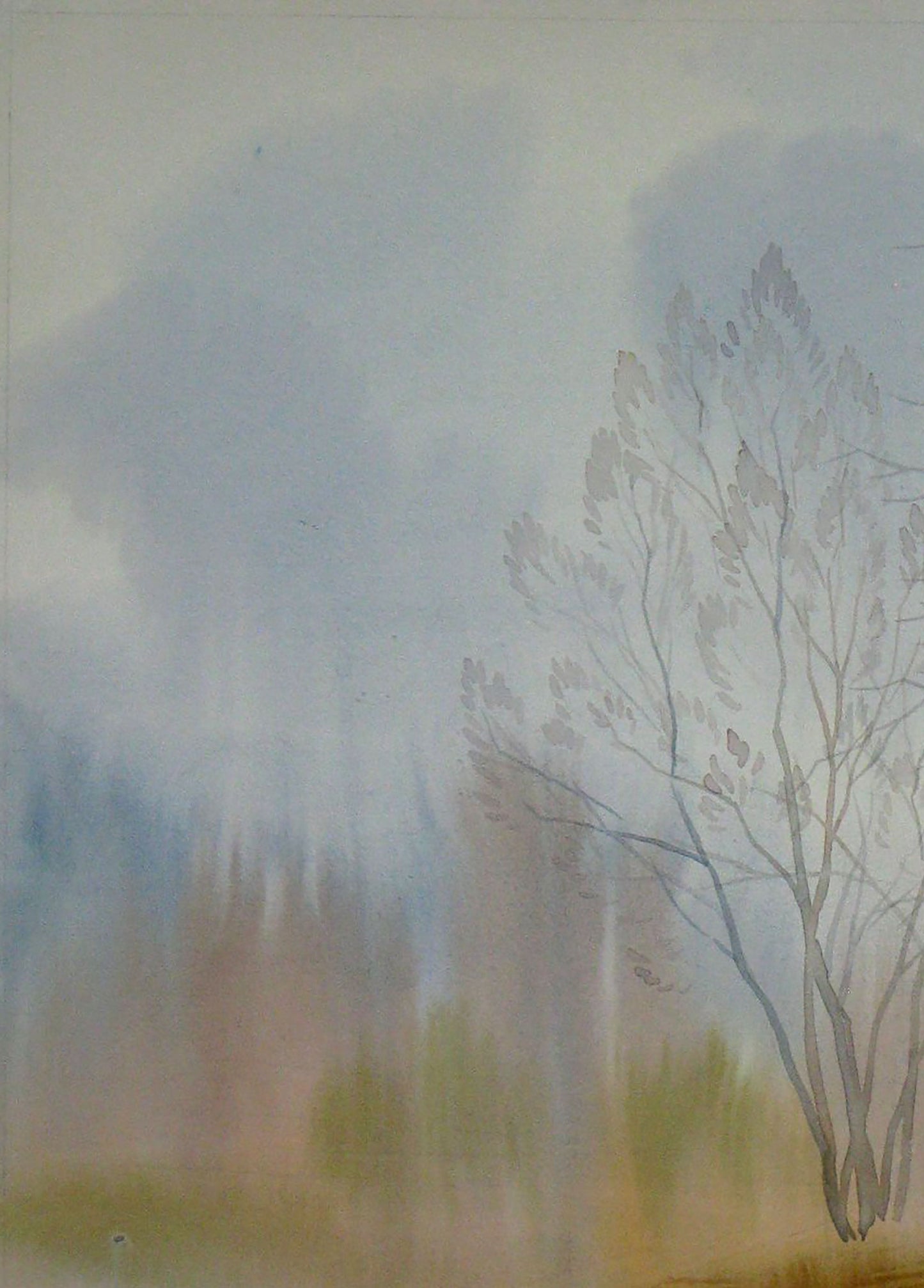 Watercolor painting Nature Landscape Savenets Valery