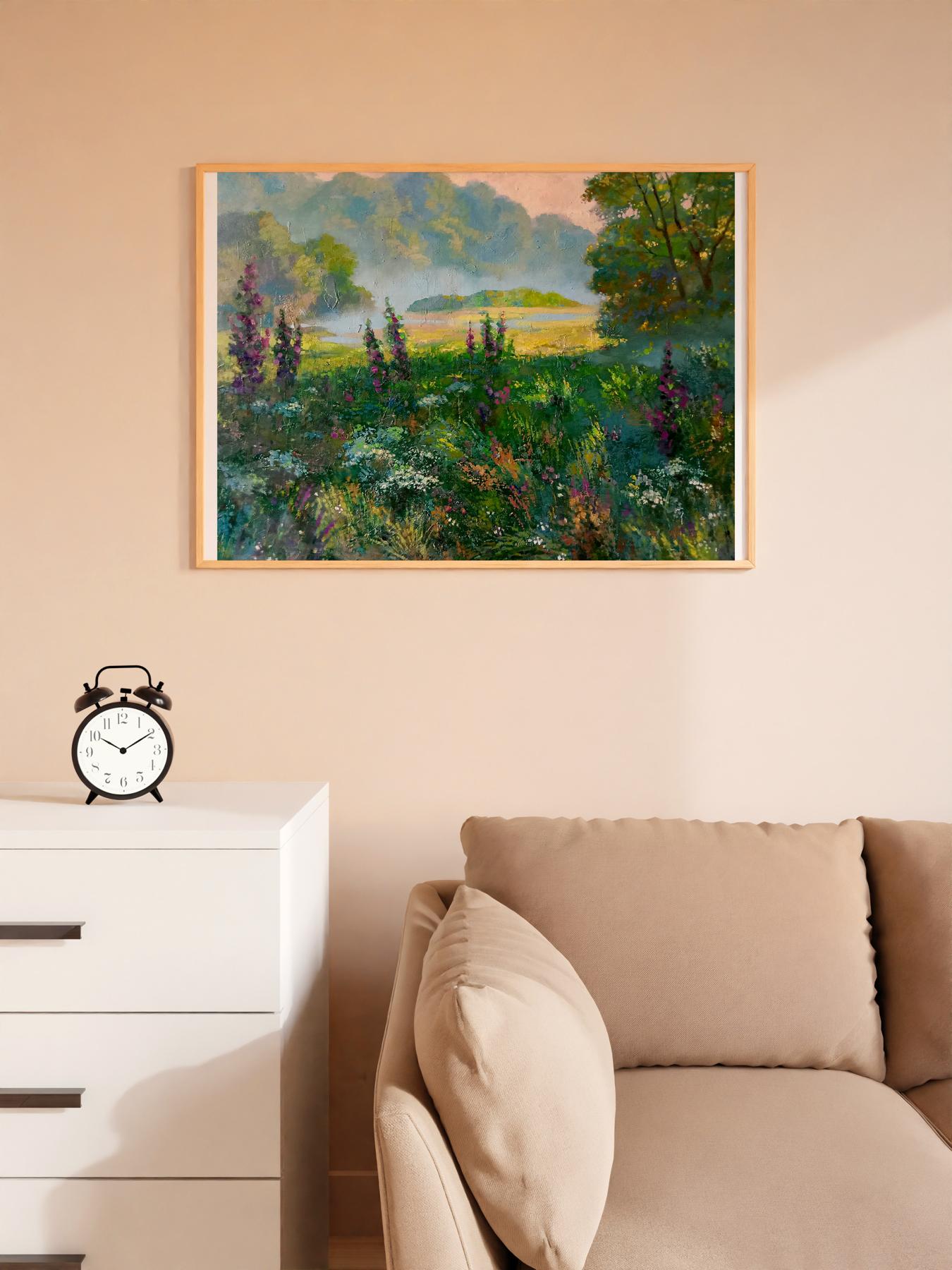 Oil painting Summer meadow