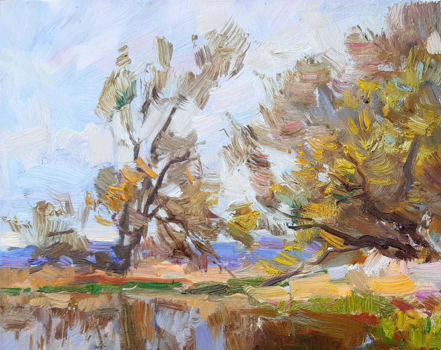 Oli painting Spring Nature Landscape Pereta Vyacheslav