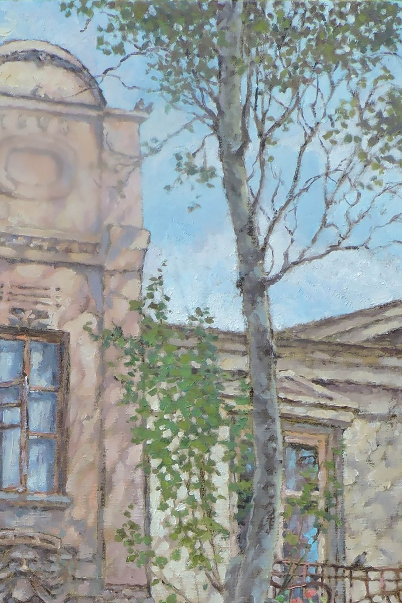 Oil painting Old City street Osnach Olesia
