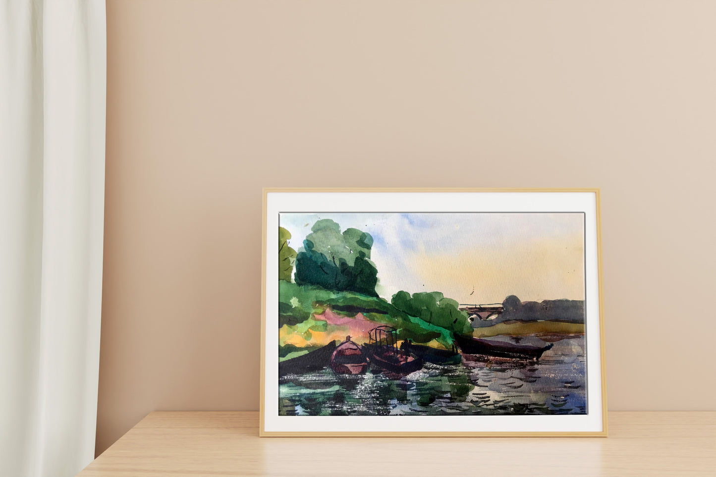 Watercolor painting Boat Litvinov Oleg Arkad'yevich