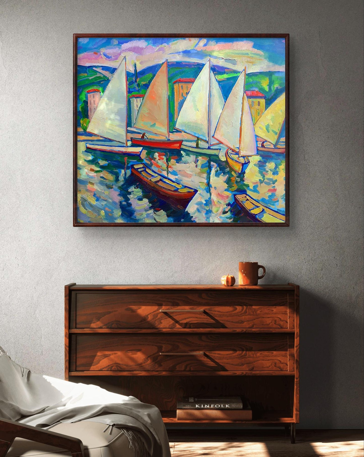 Oil painting Under sail Peter Dobrev