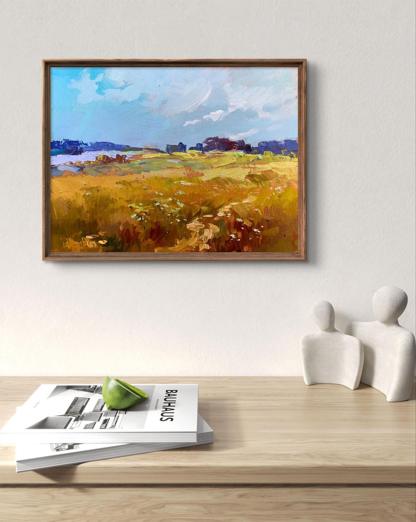OIl painting Summer yellow field Yuriy Suprunchuk