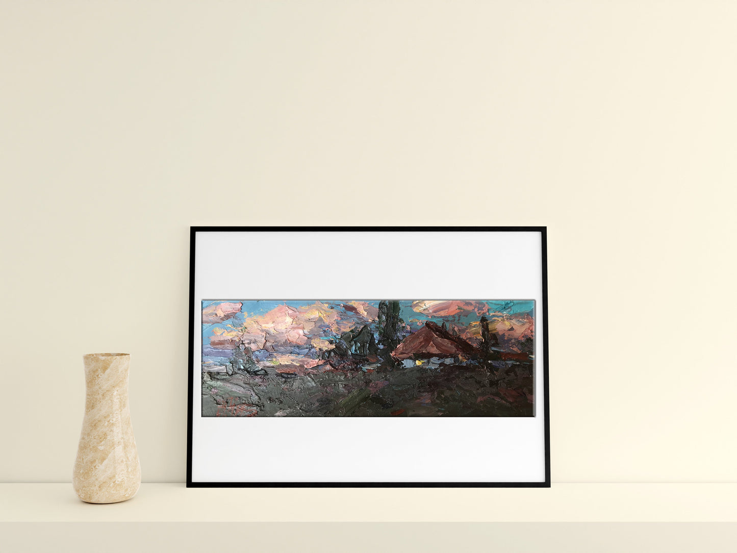 Oil painting Country evening
