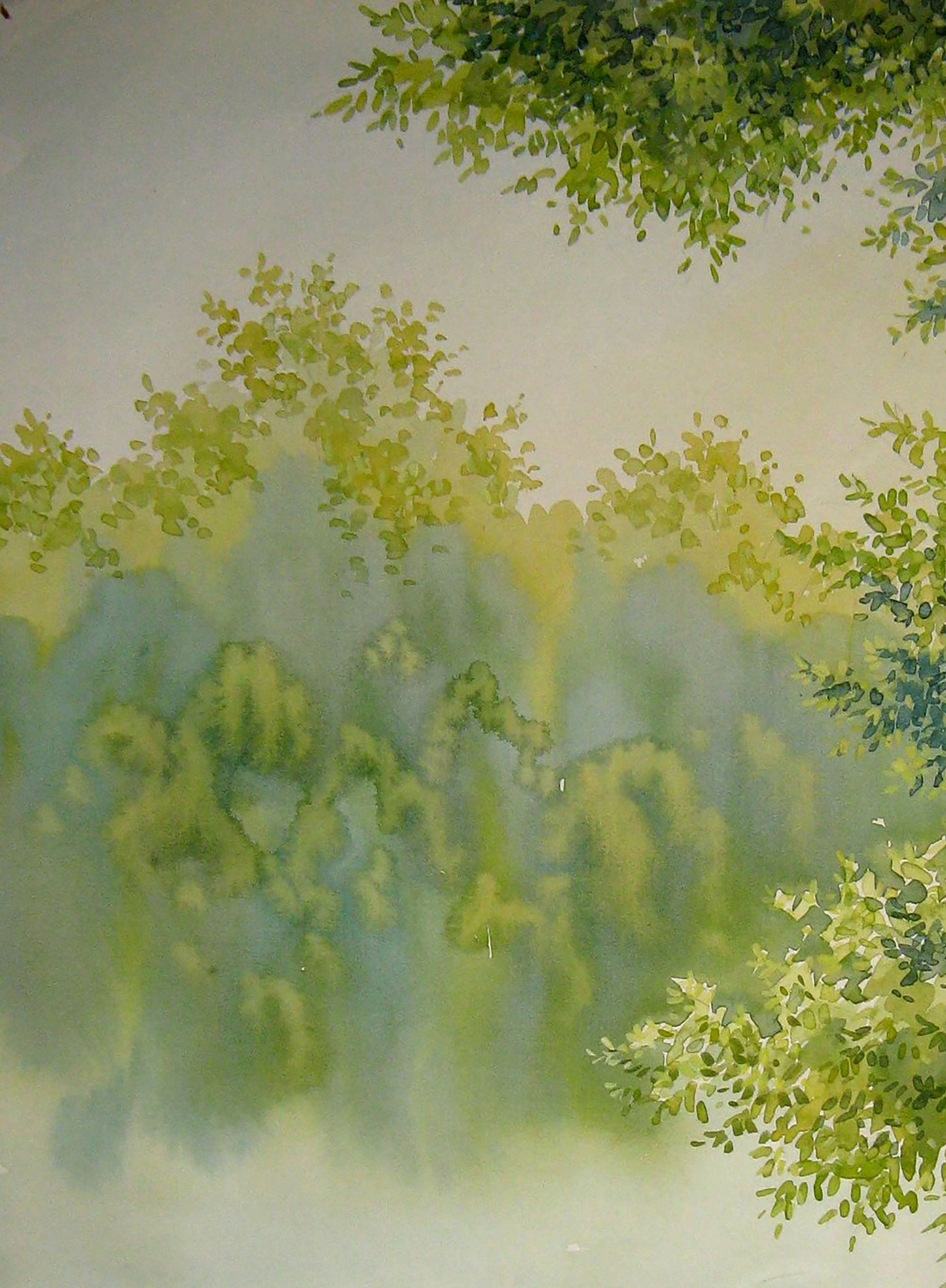 Watercolor painting May Nature Landscape Savenets Valery