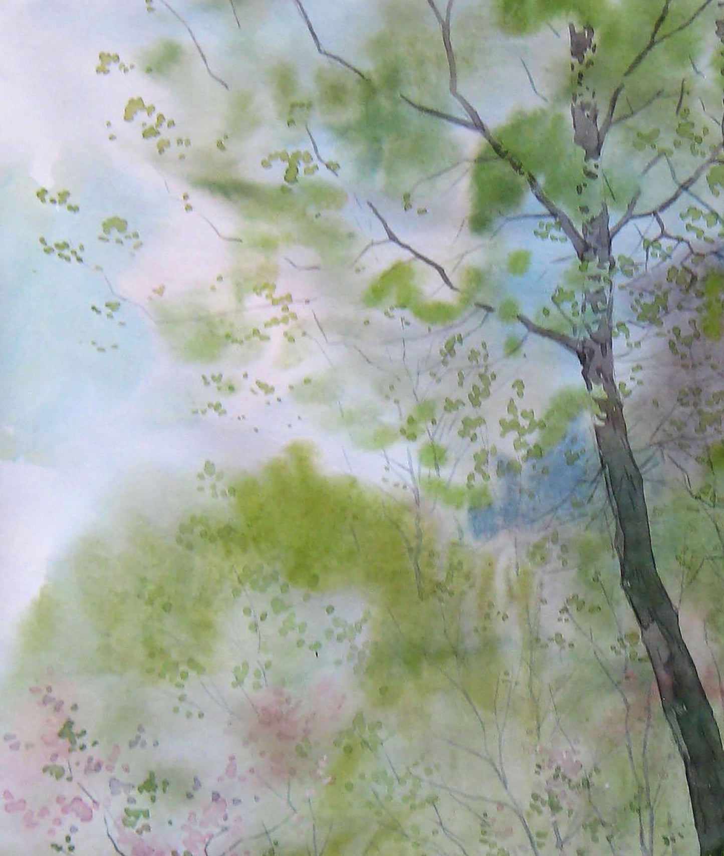 Watercolor painting April Nature Landscape Valery Savenets