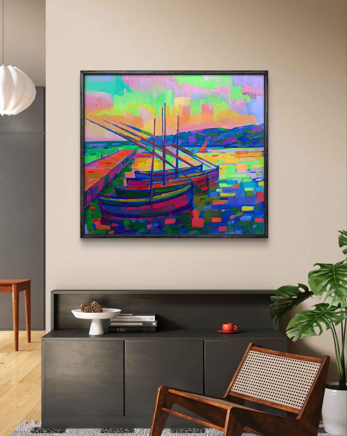 Oil painting On the pier Peter Dobrev