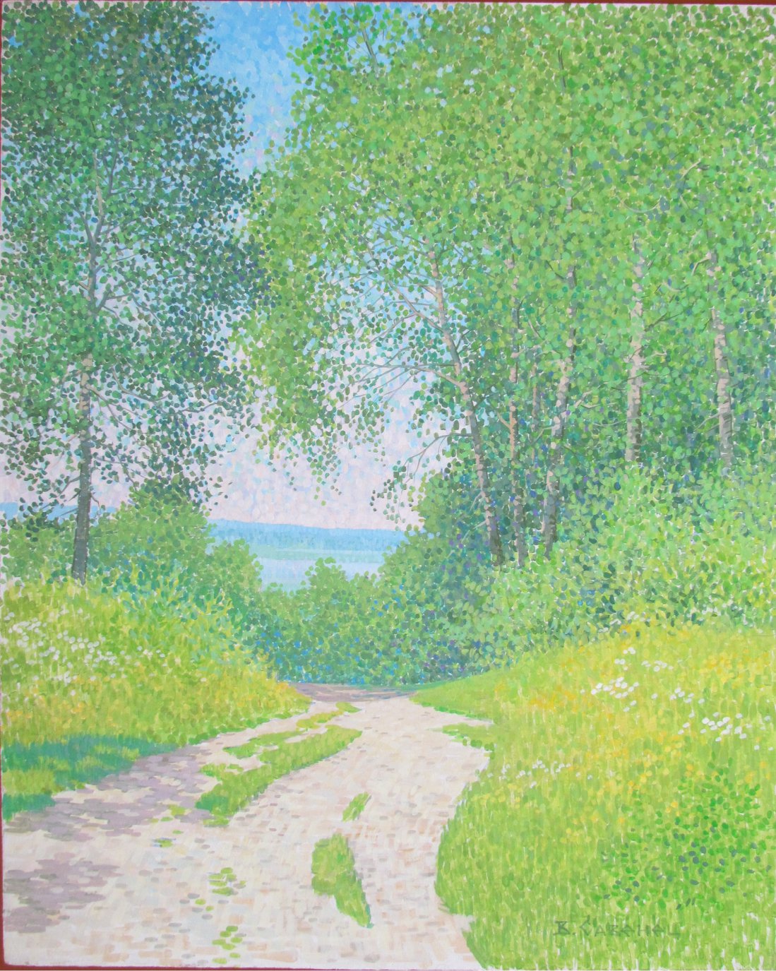 Acrylic painting Down to the river Savenets Valery