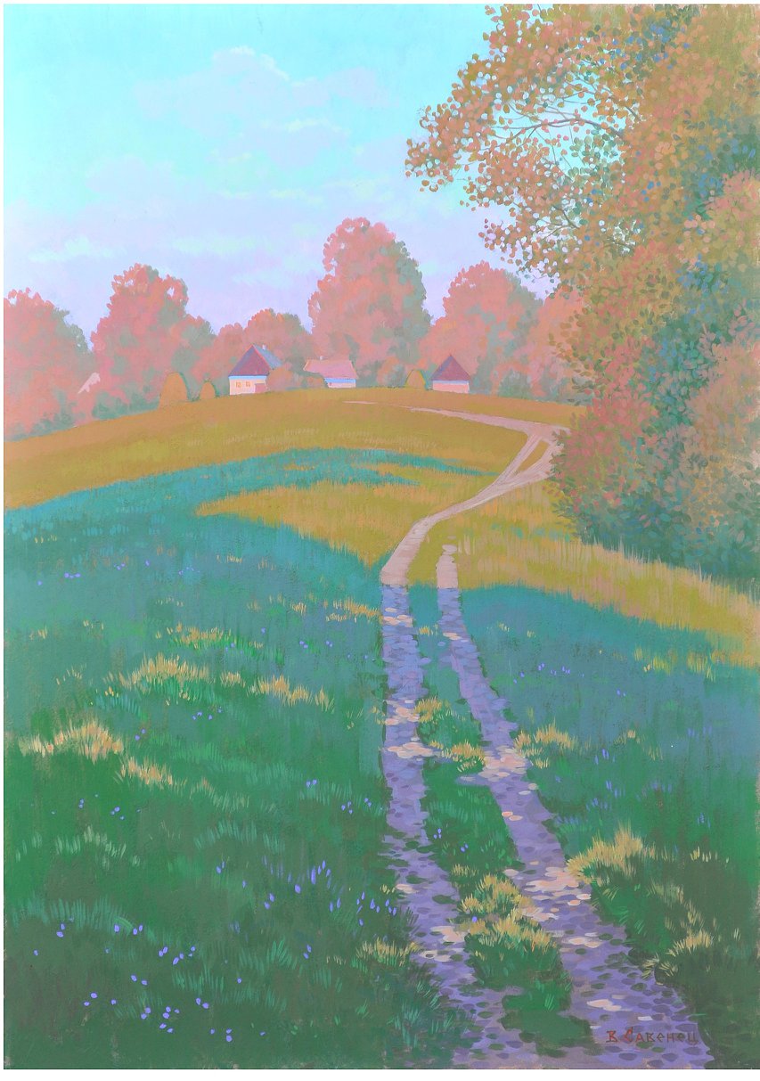 Acrylic painting Evening. August Savenets Valery