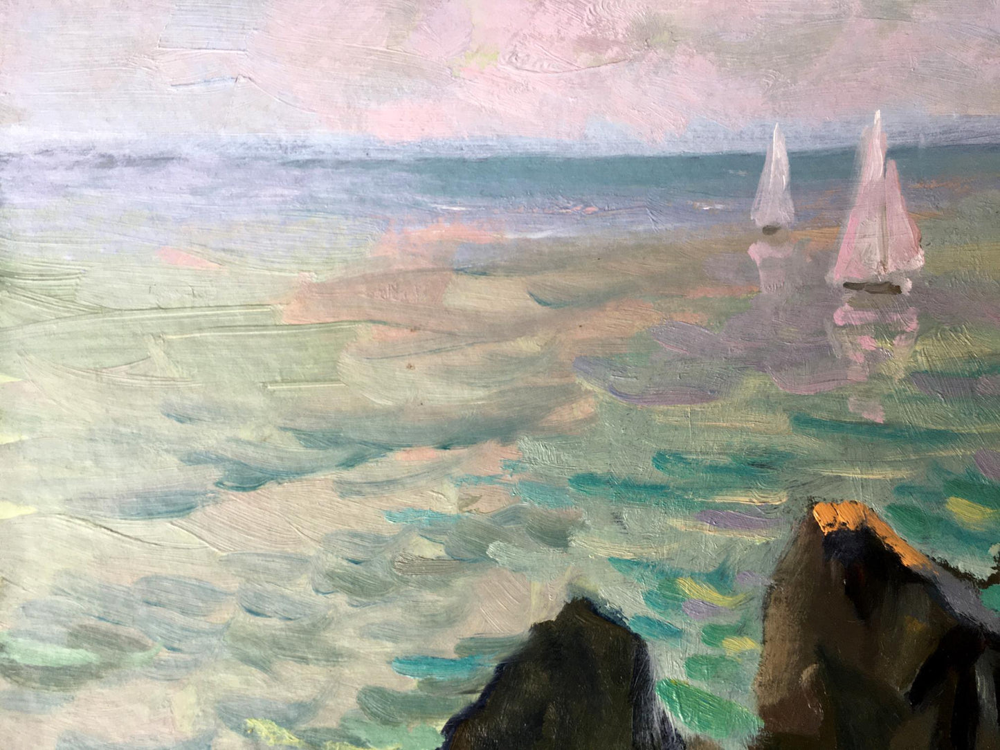 Morning by the Sea by Vladimir Batrakov, depicting tranquil coastal sunrise.