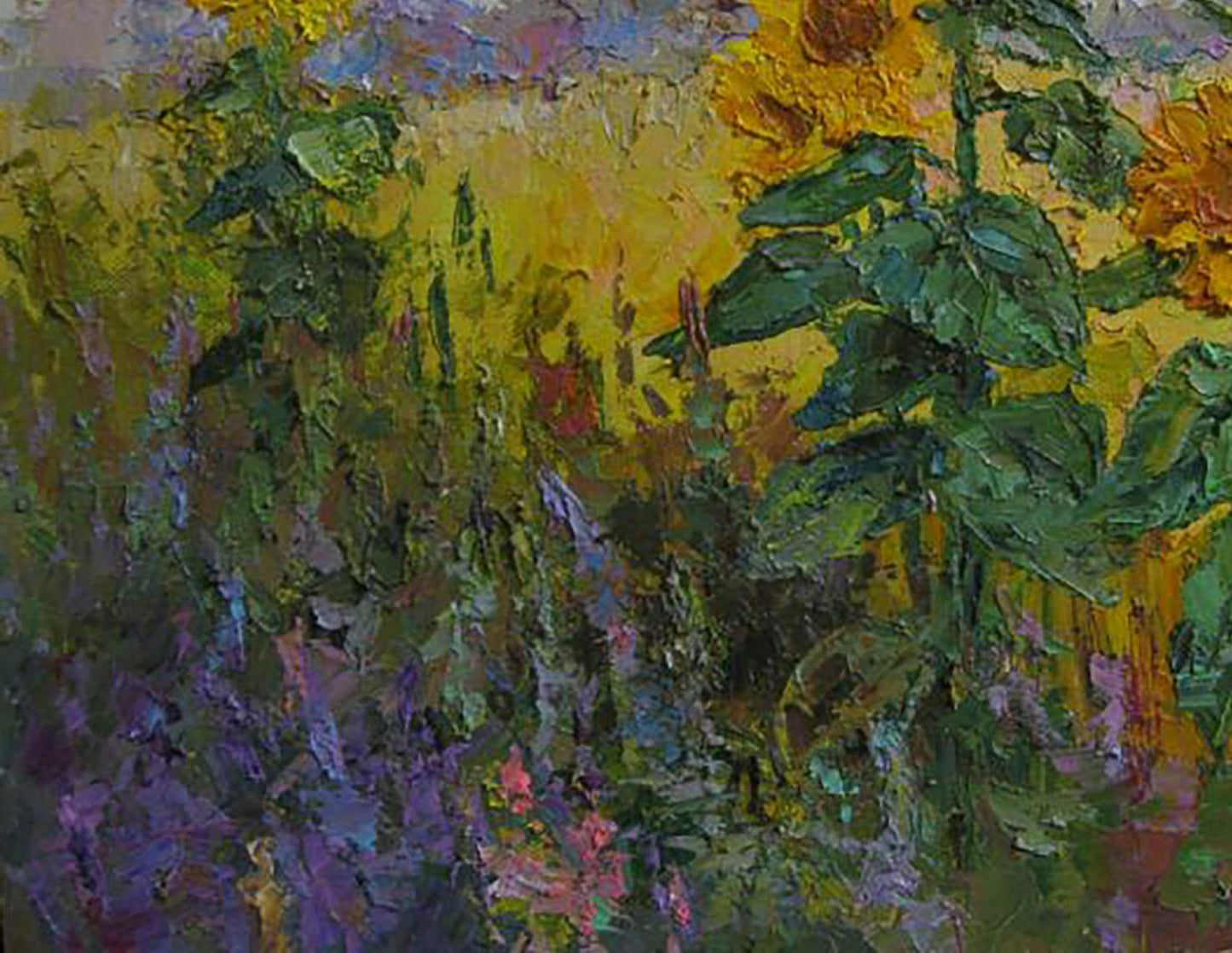 Oil painting Sunflowers in the field Serdyuk Boris Petrovich