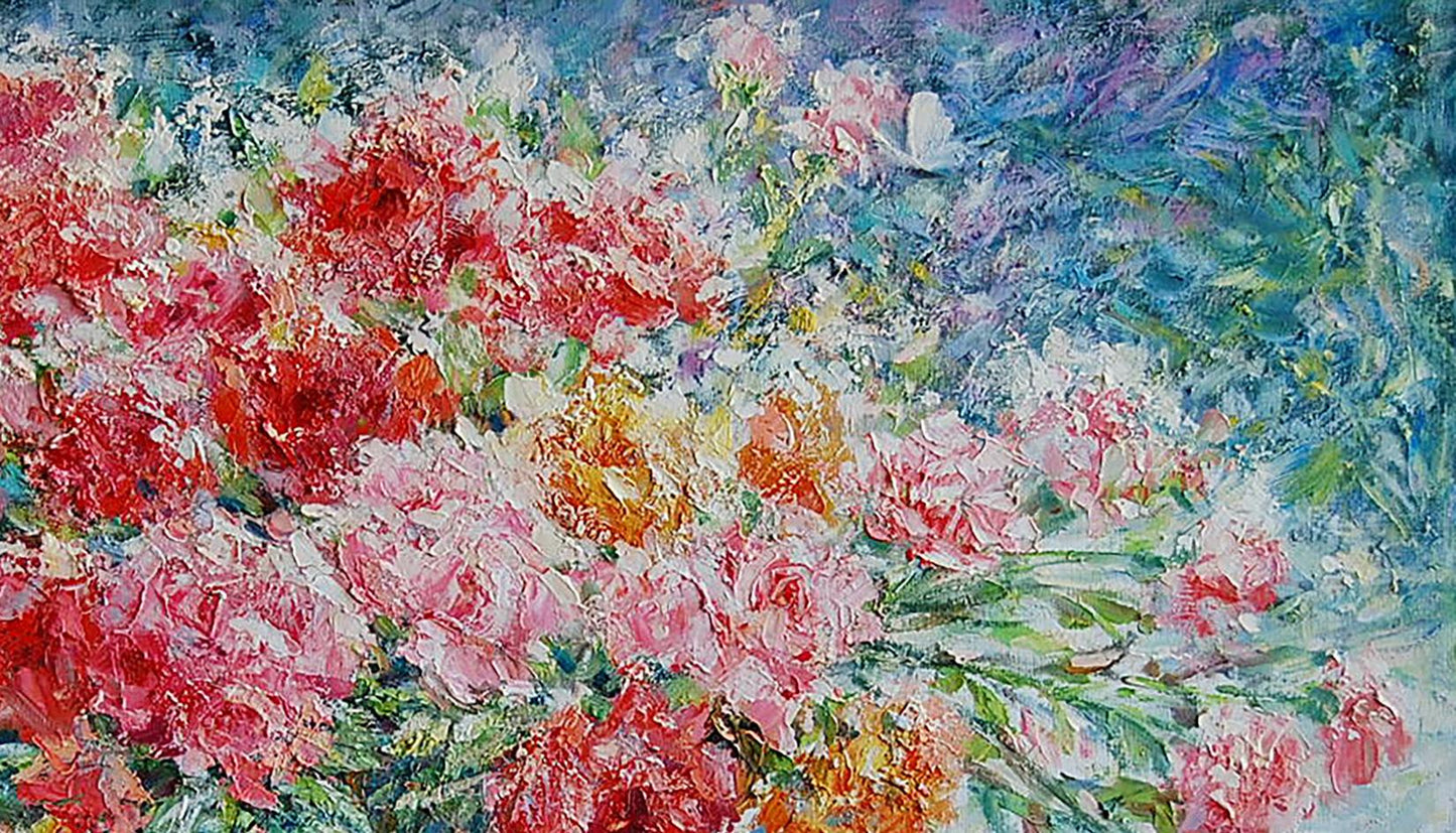 Oil painting Flowers still life