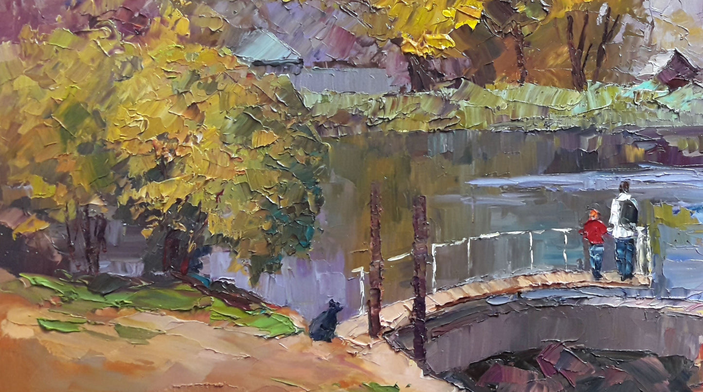 Oil painting Near the river Boris Serdyuk