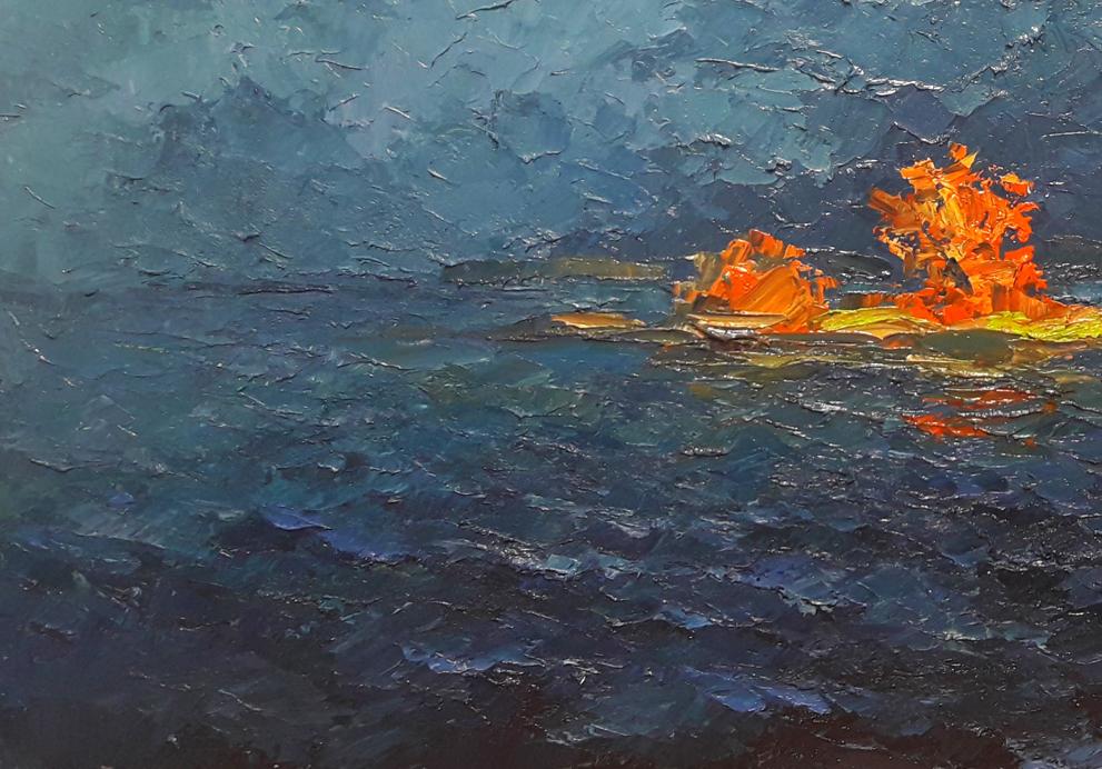 Oil painting Bad weather on the Dnieper Serdyuk Boris Petrovich
