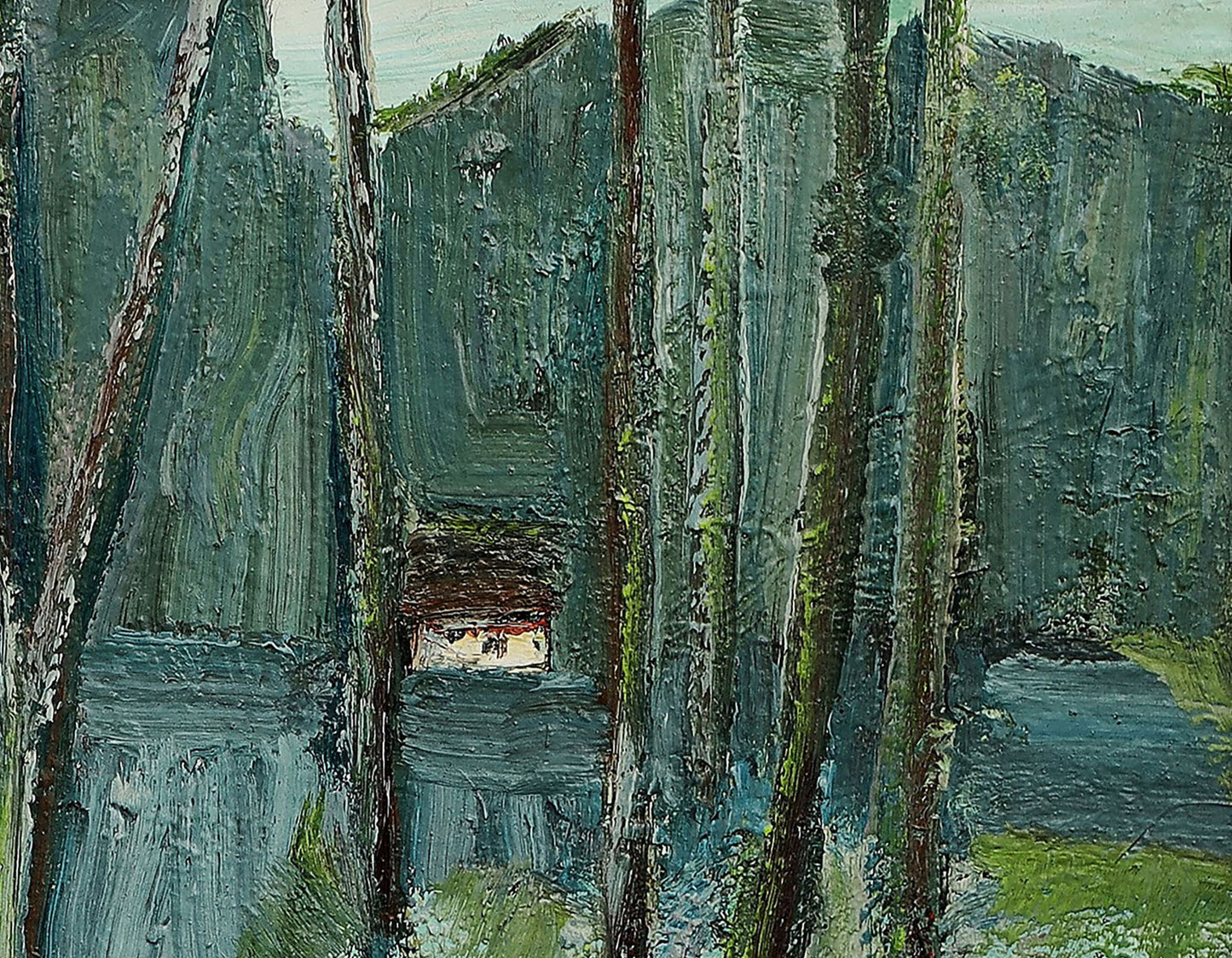 Abstract Oil painting Village landscape Mazur Vladimir