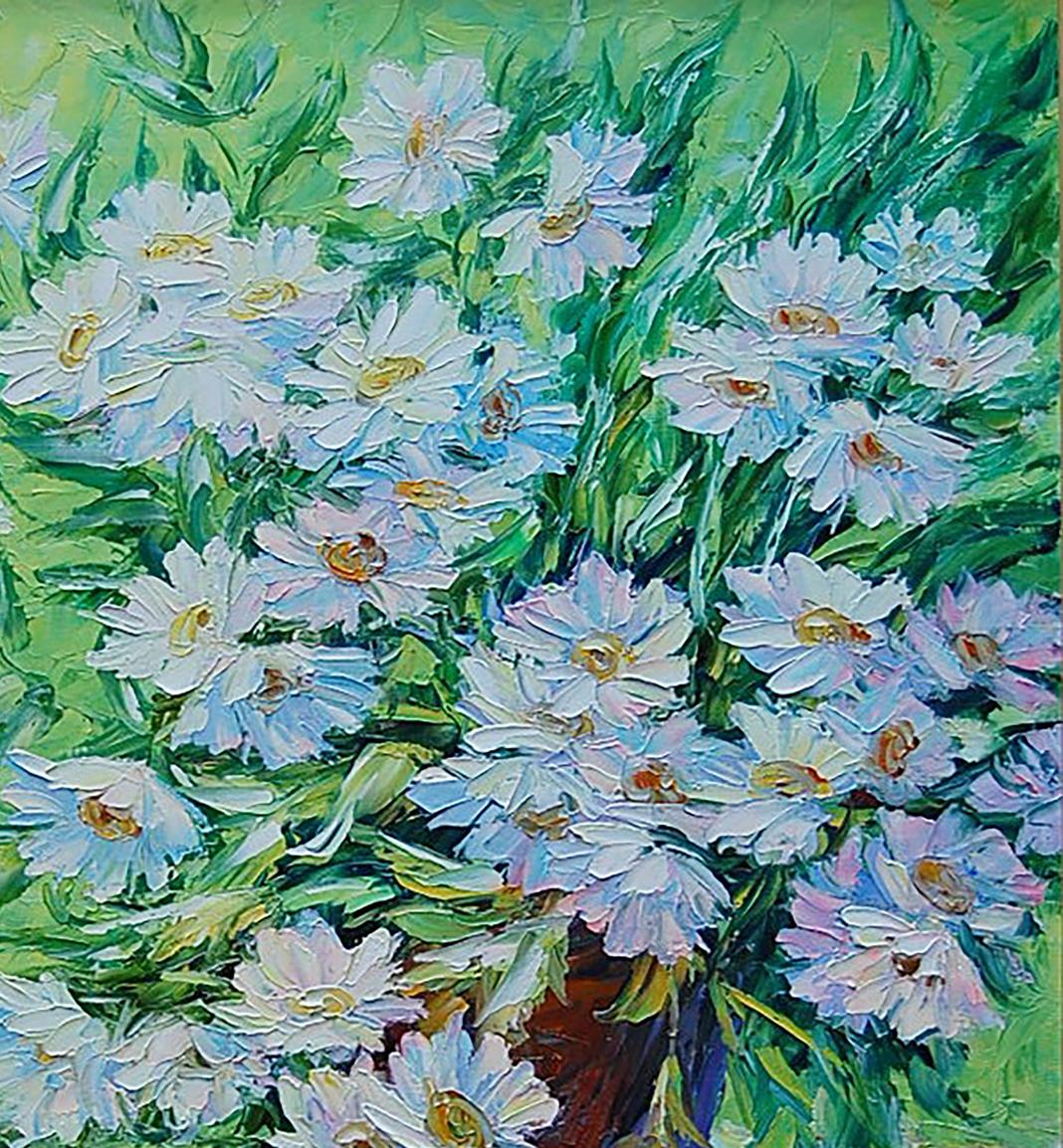 Oil painting Summer Flowers still life