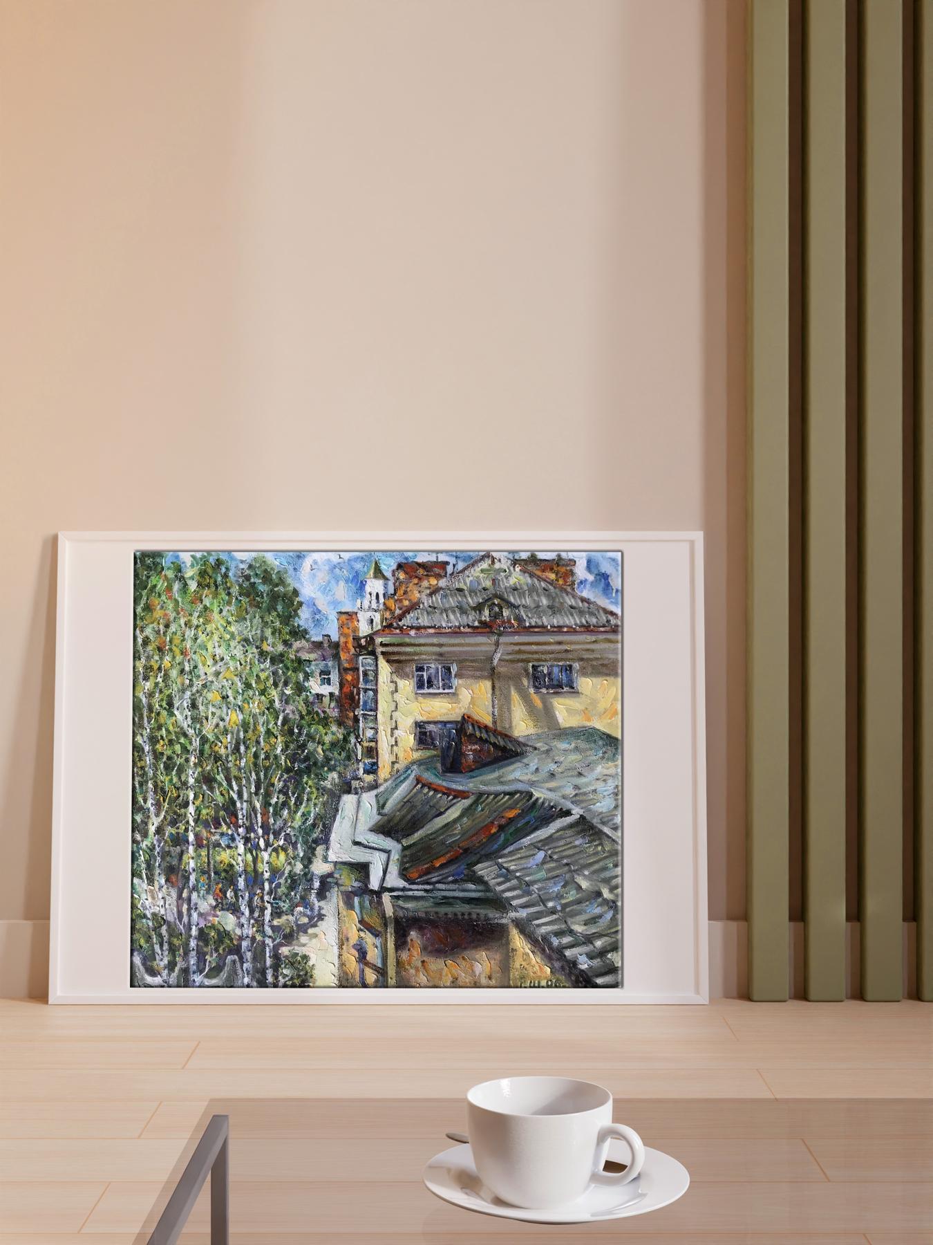 Oil painting balcony