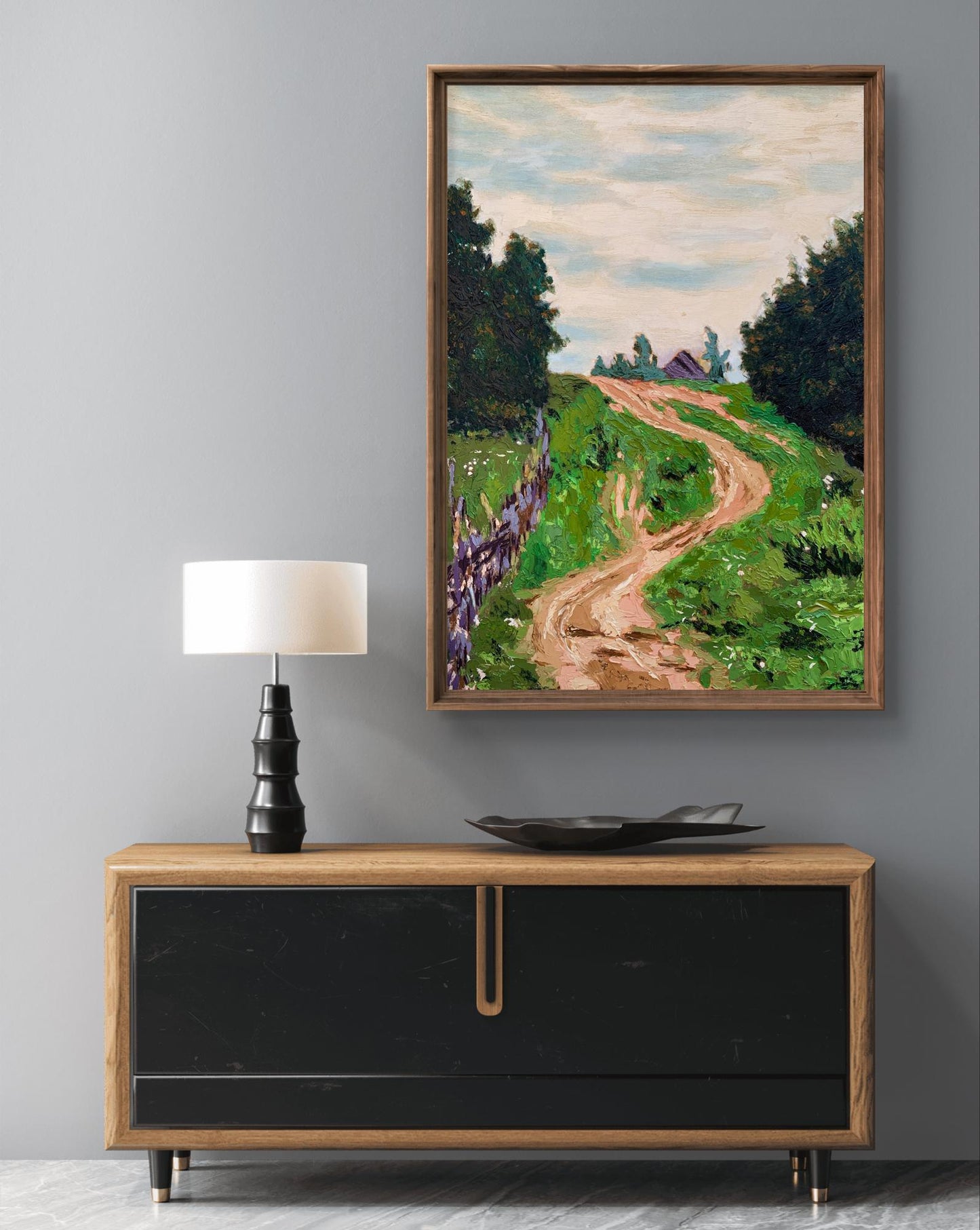 Oil painting The road to the village Oleksandr Gukalov