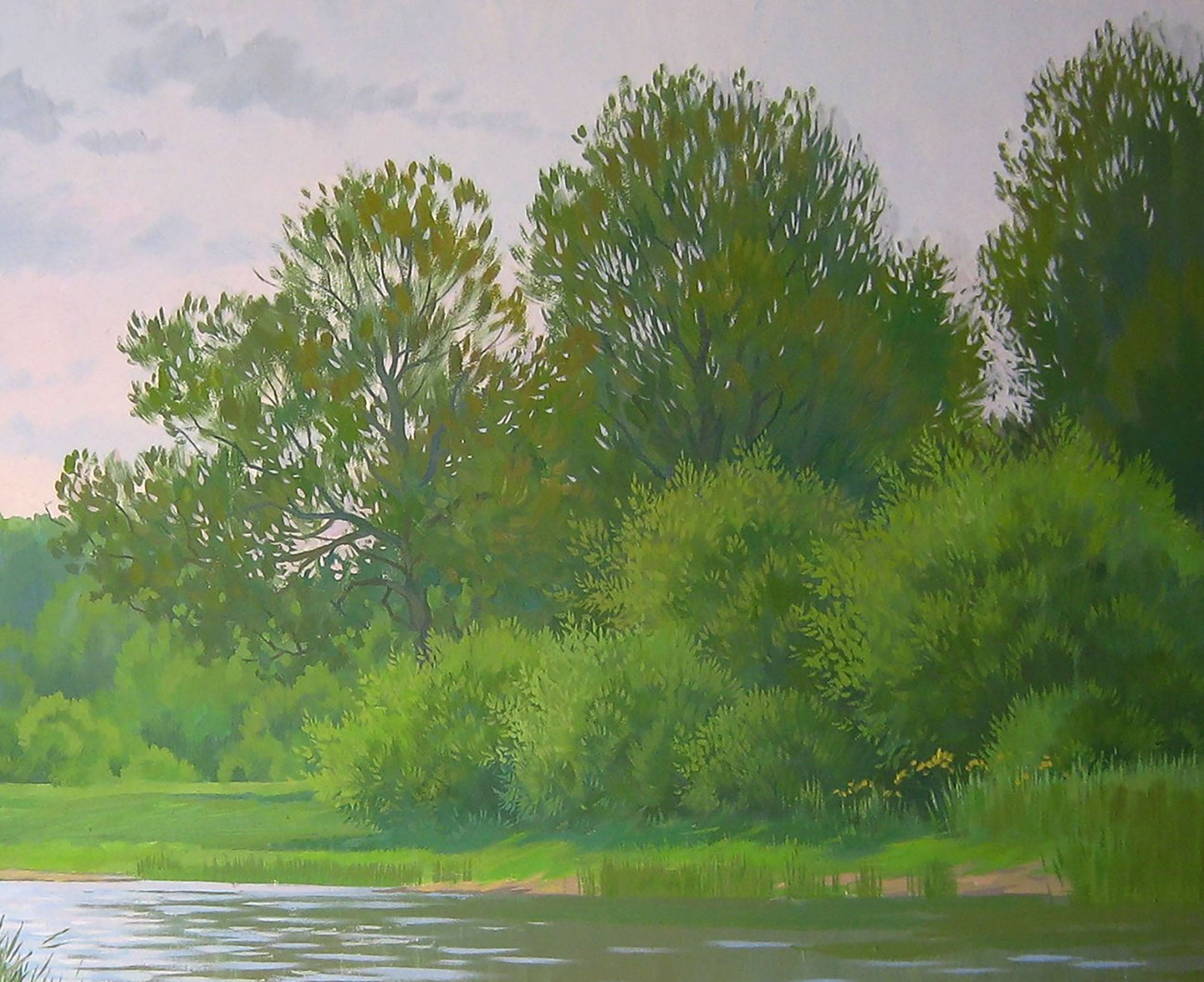 Oil Painting River Nature Landscape