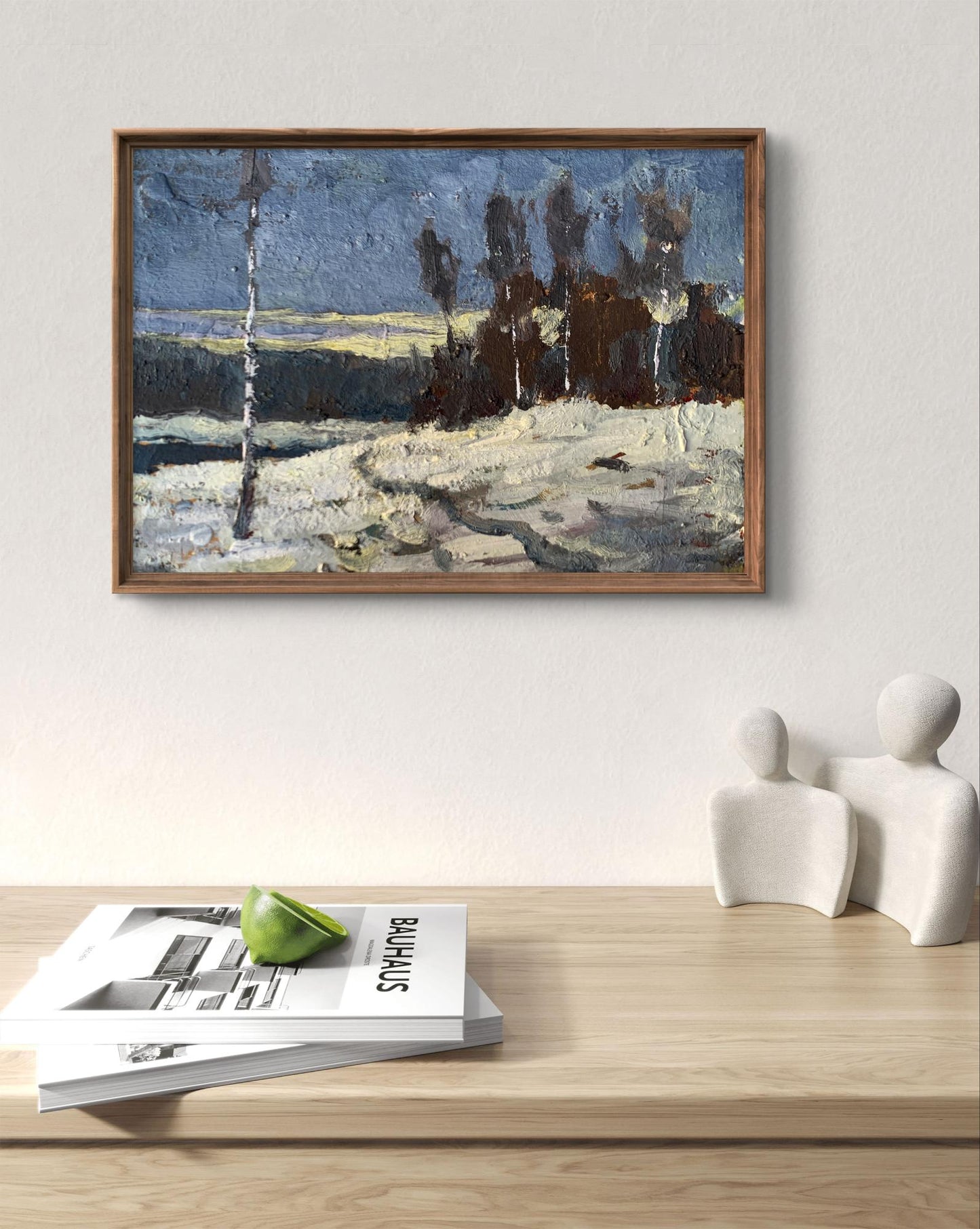 Oil painting Winter evening Leonid Maistrenko