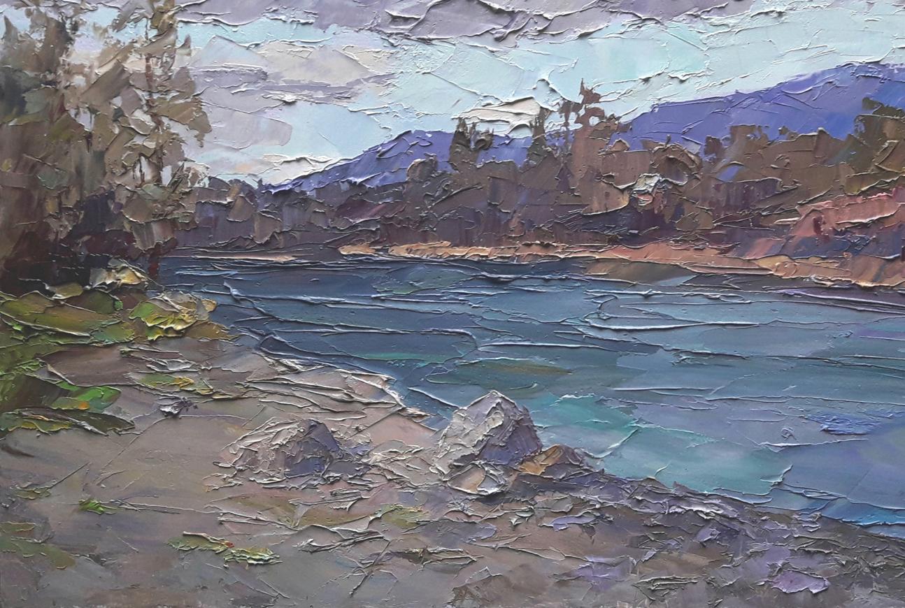 Oil painting The Tisza River Serdyuk Boris Petrovich