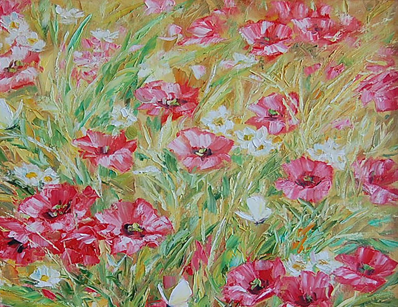 Oil painting Ukraine Flowers Landscape