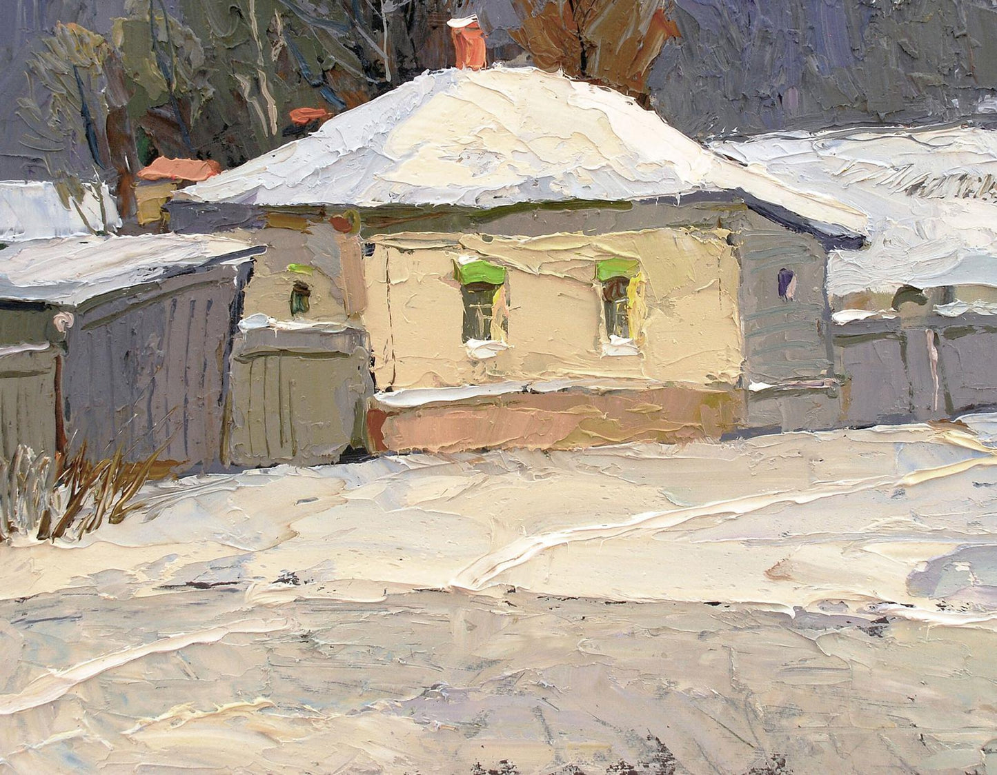 Oil painting Winter sketch Egor Shvachunov