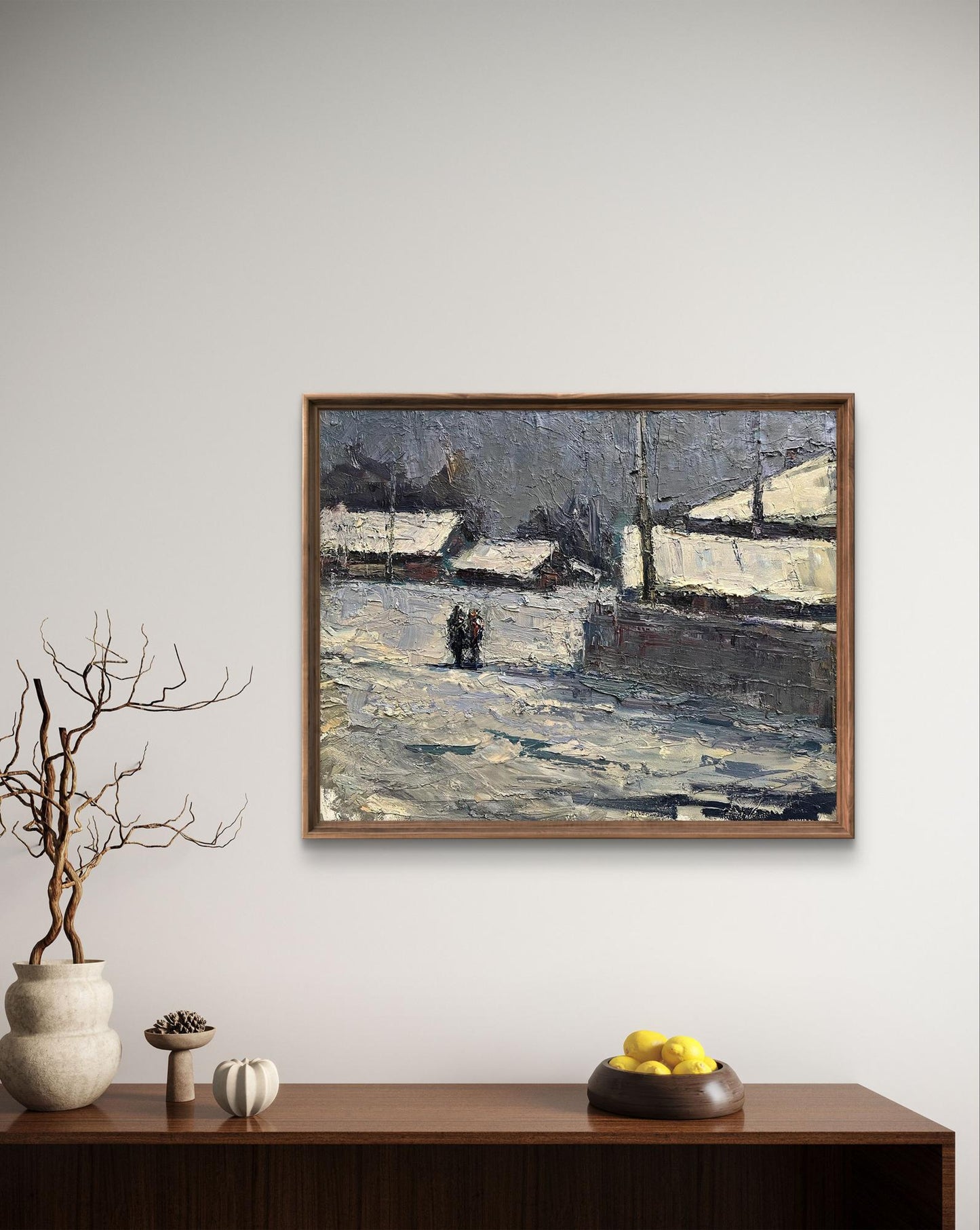 Oil painting March frosts Volodymyr Pashchenko