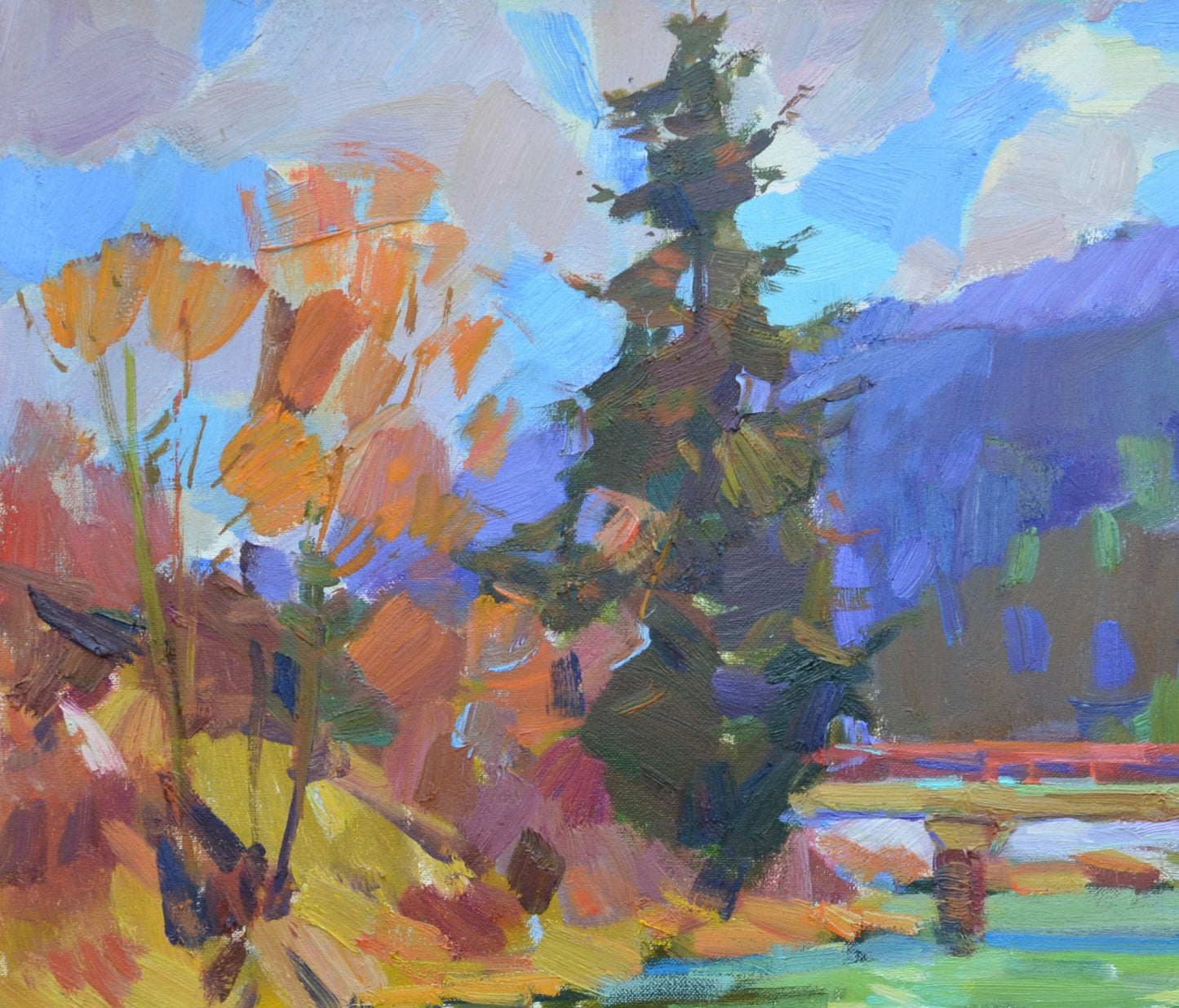 Oli painting Spring Nature Landscape Pereta Vyacheslav