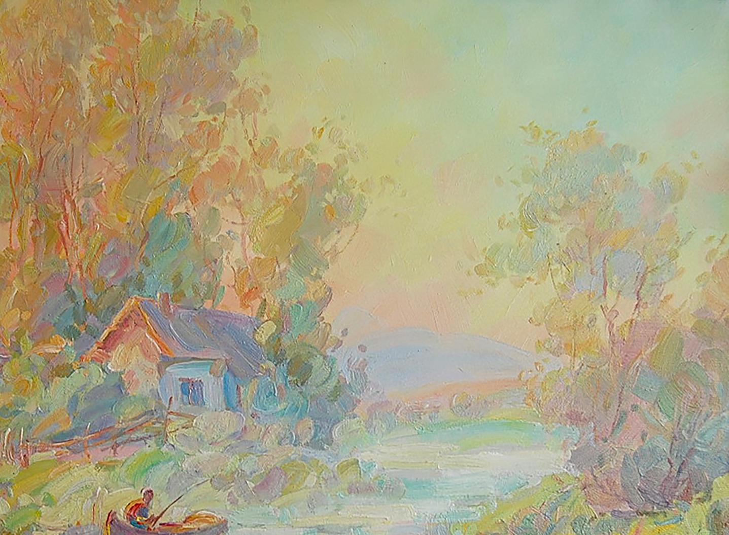 Oil painting River Nature Landscape