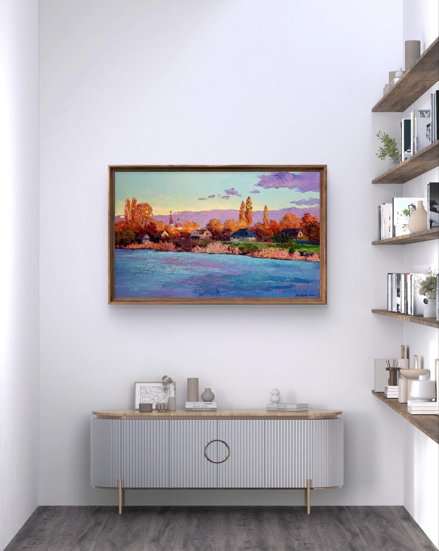Oil painting Behind the river Boris Serdyuk