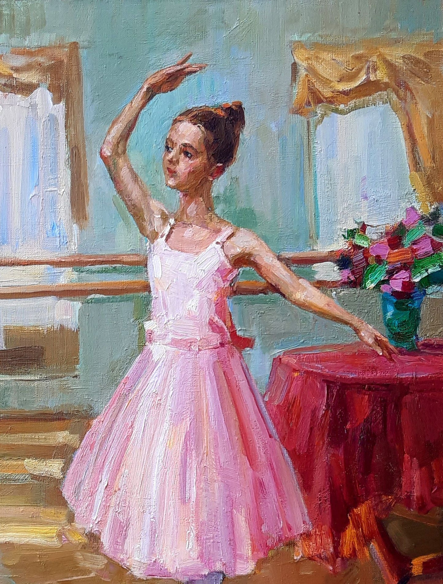 Oli painting Young Woman portrait Pereta Vyacheslav