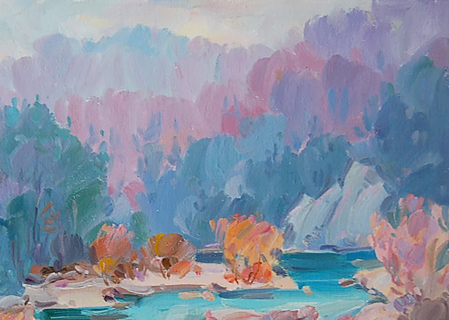 Oil Painting Mountain Nature Landscape