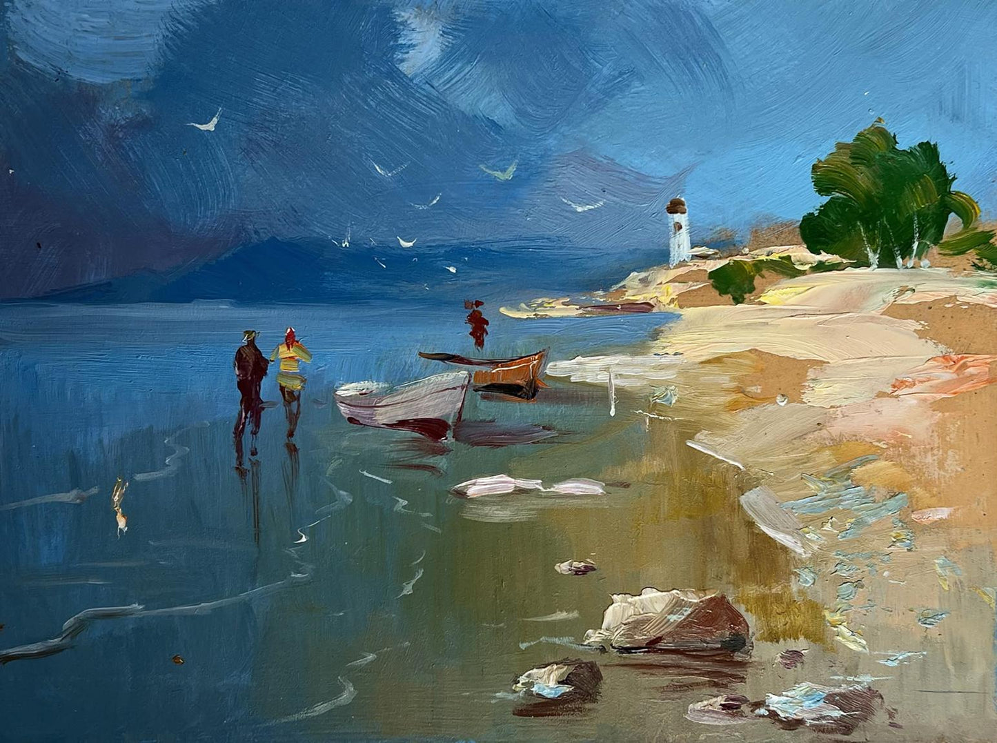 OIl painting Warm days at sea Yuriy Suprunchuk